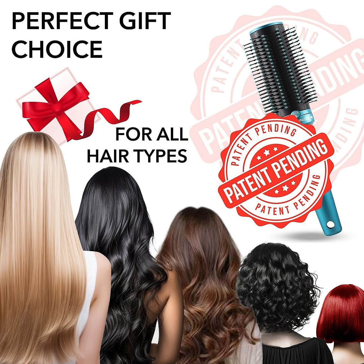 Hair Brushes for Women - Curly Hair Blow Dryer Brush Self Cleaning Detangler Round Brush for Blow Out - Roller Retractable Travel Blue Gifts - Image 9
