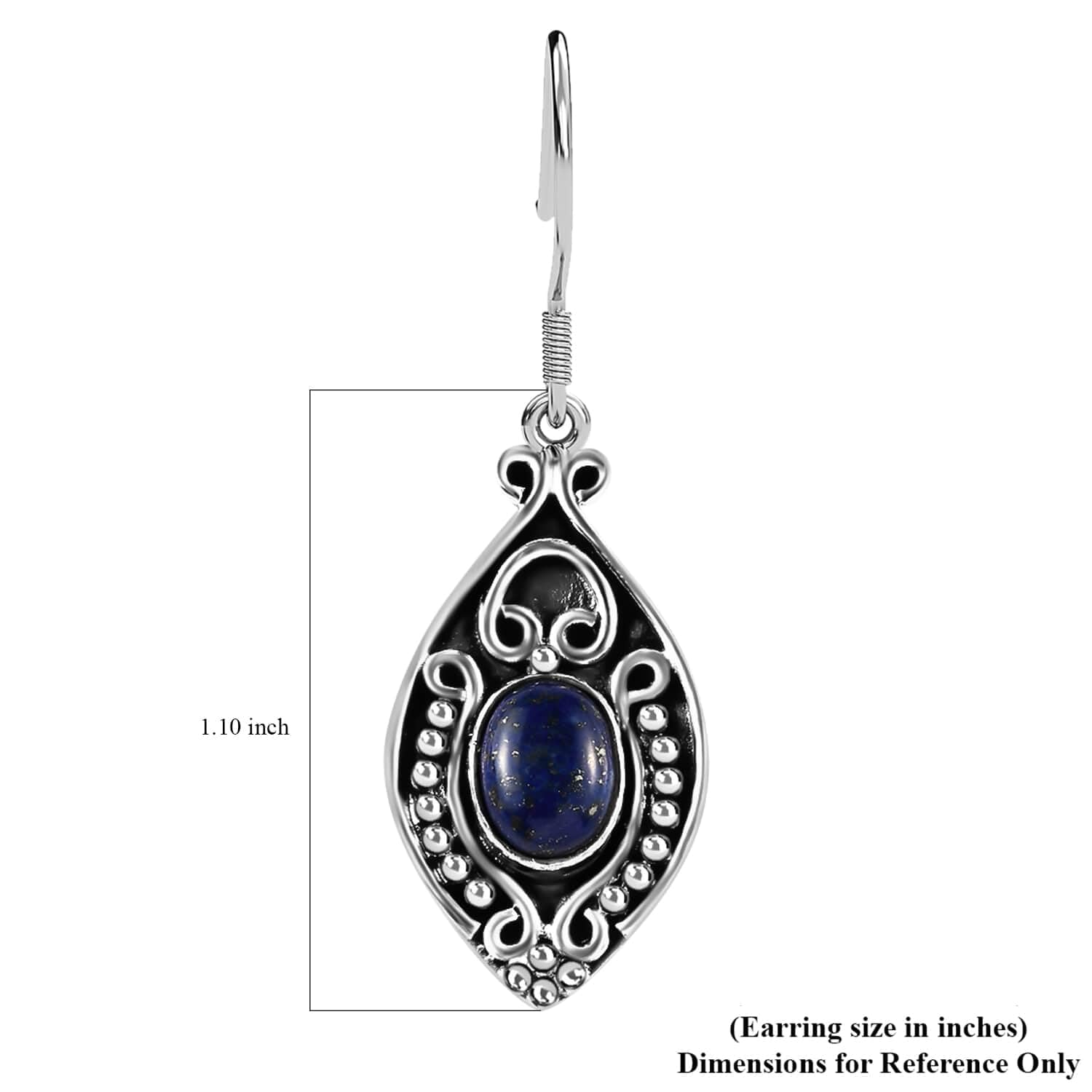 Handmade Blue Lapis Lazuli Boho Drop Dangle Earrings for Women Oxidized 925 Sterling Silver Jewelry Fish Hook Christmas Gifts for Women - Image 6