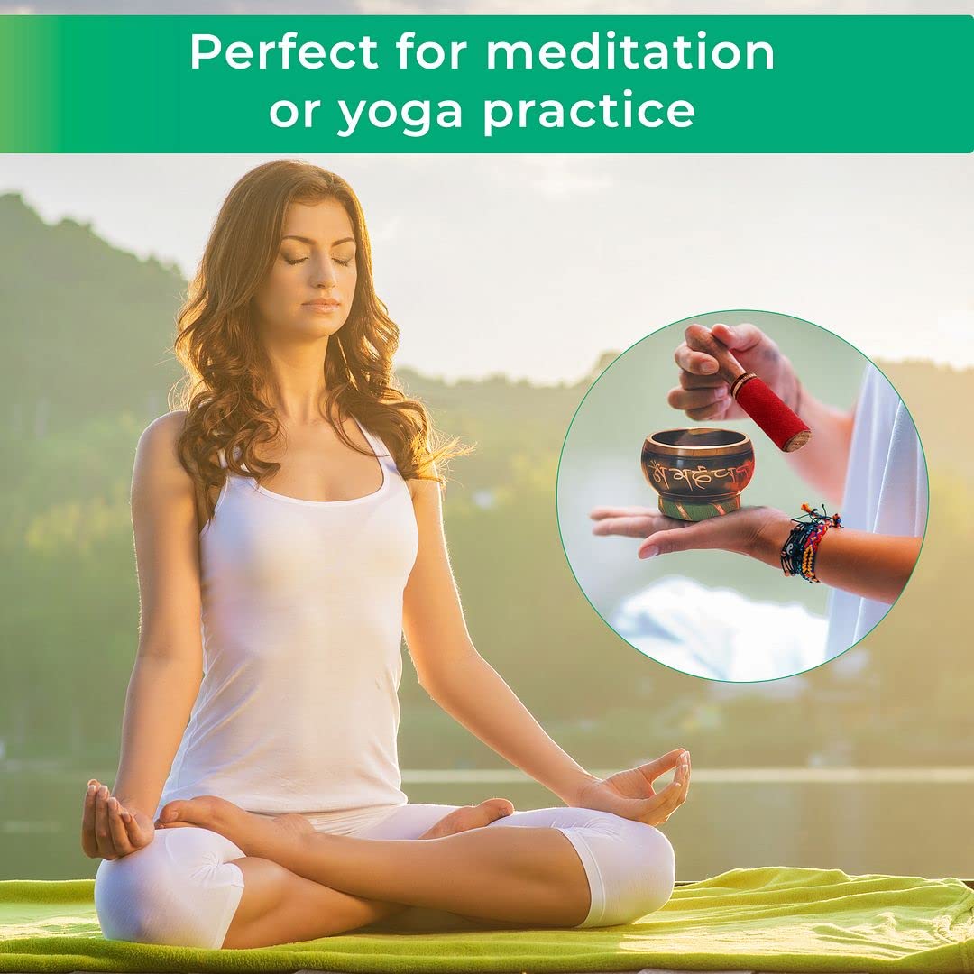 Handmade Tibetan Singing Bowl Buddhist Mantra Sound Bowl Set Meditation Yoga Stress Relief Birthday Christmas Gifts - Image 4