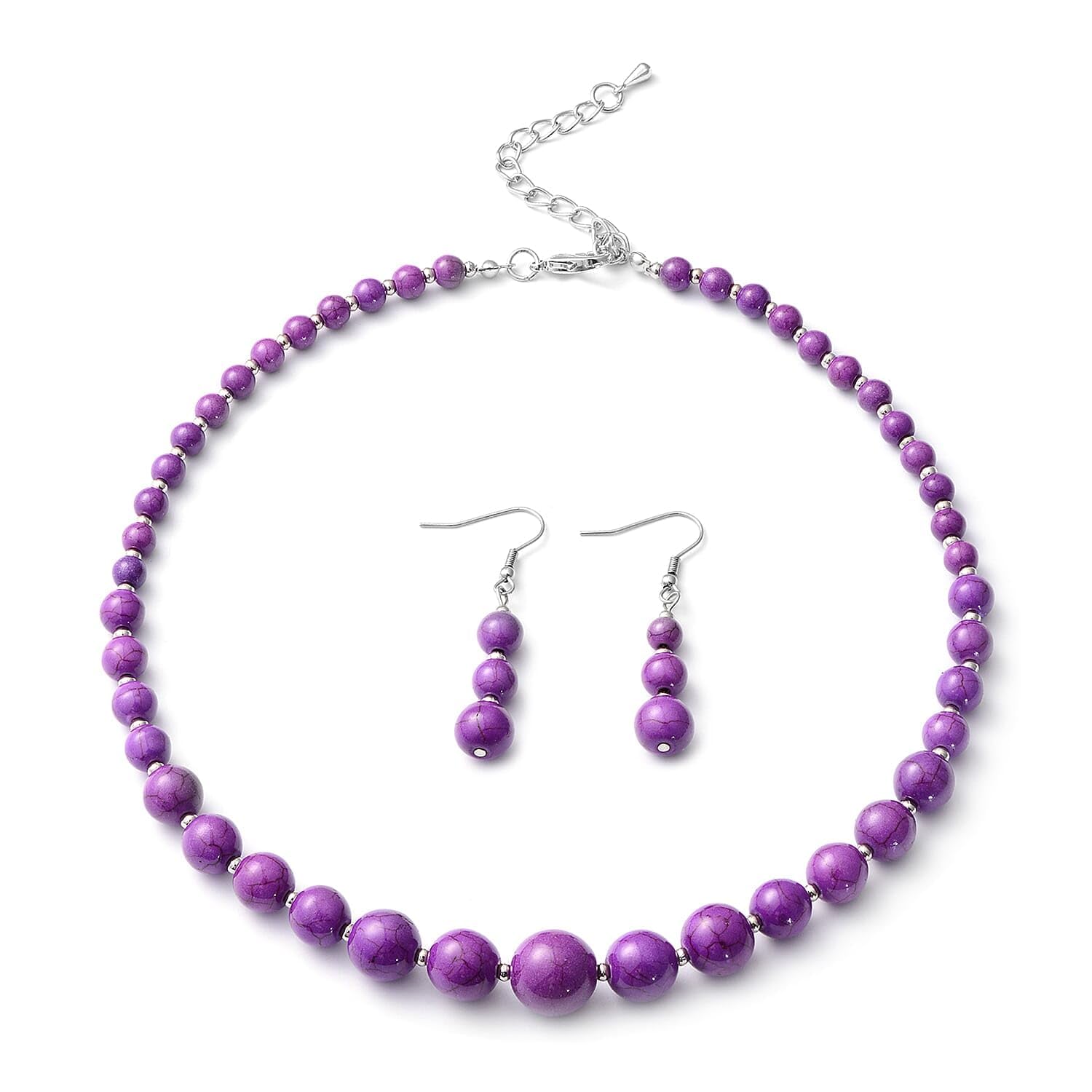 Howlite Birthstone Beaded Necklaces for Women 18 Inches - Summer Gemstone Beads - Beachy Necklaces Statement Boho Jewelry -Engagement, Wedding, Anniversary - Birthday Christmas Gifts for Women