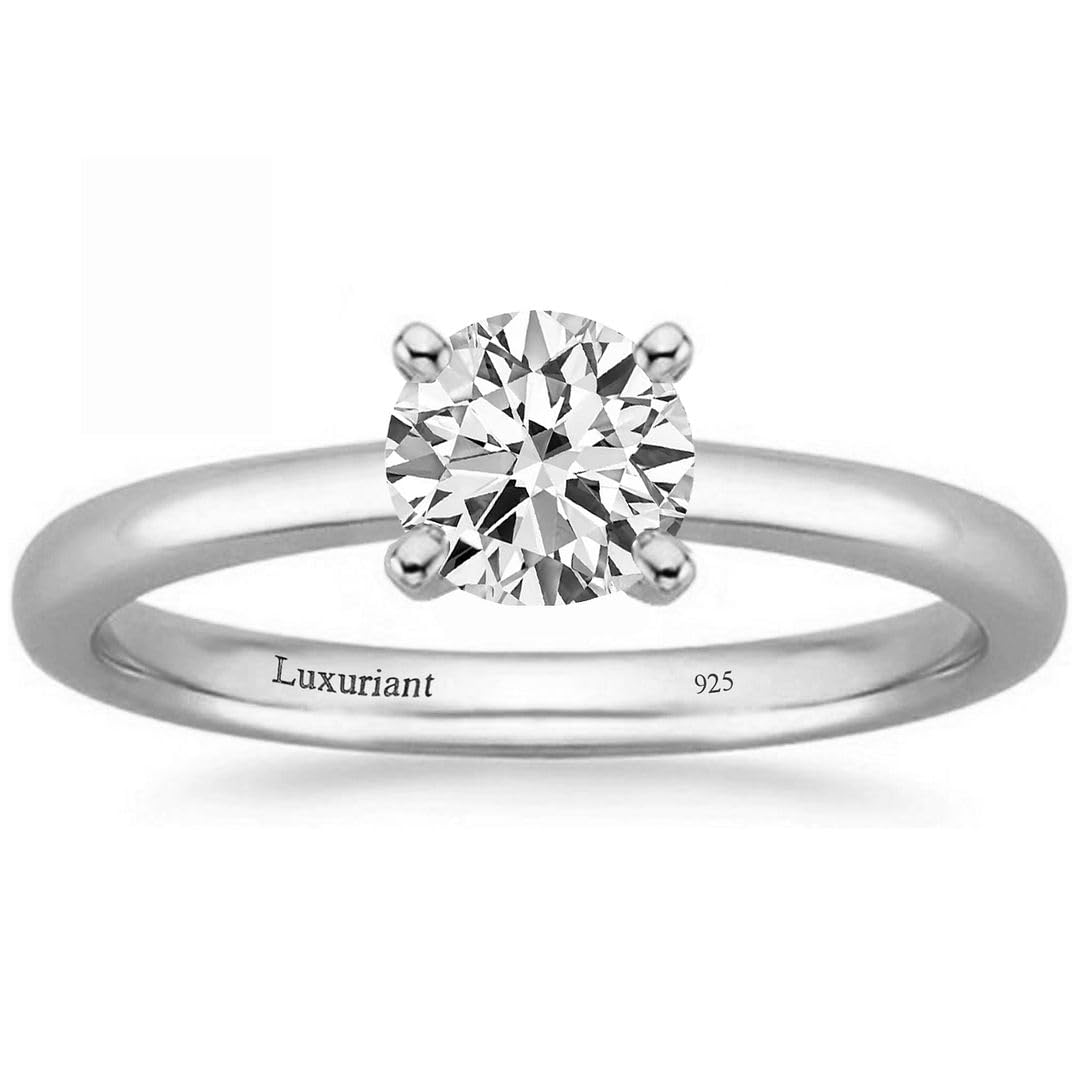 IGI Certified 0.5 4 Carat Lab Grown Diamond Ring for Women E-F Color VS Clarity Solid 14K Gold / Platinum / Sterling Silver Real Cute Engagement Wedding And Anniversary Jewelry Gifts