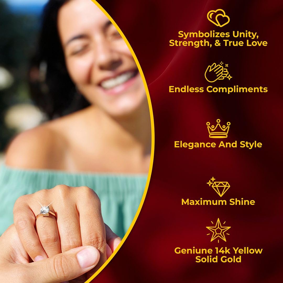 IGI Certified 0.5 4 Carat Lab Grown Diamond Ring for Women E-F Color VS Clarity Solid 14K Gold / Platinum / Sterling Silver Real Cute Engagement Wedding And Anniversary Jewelry Gifts - Image 4