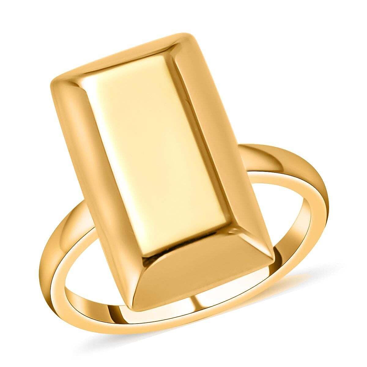 ILIANA 18K Solid Gold Ring 2.5 Grams Real Yellow Gold Bar - Wedding Anniversary Engagement Rings Jewelry Gifts