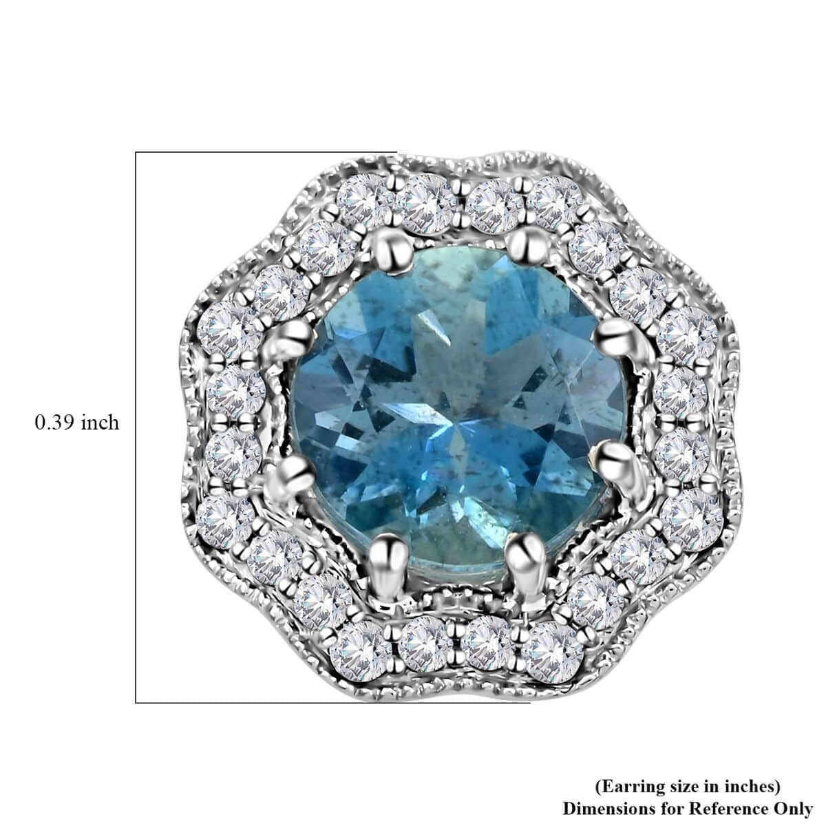 ILIANA AAA Blue Aquamarine White Diamond Round 18K White Chunky Solid Real Gold Jewelry Stud Solitaire Earrings Jewelry Birthday Christmas Gifts for Women Ct 1.36 G-H Color Si1 Clarity - Image 5