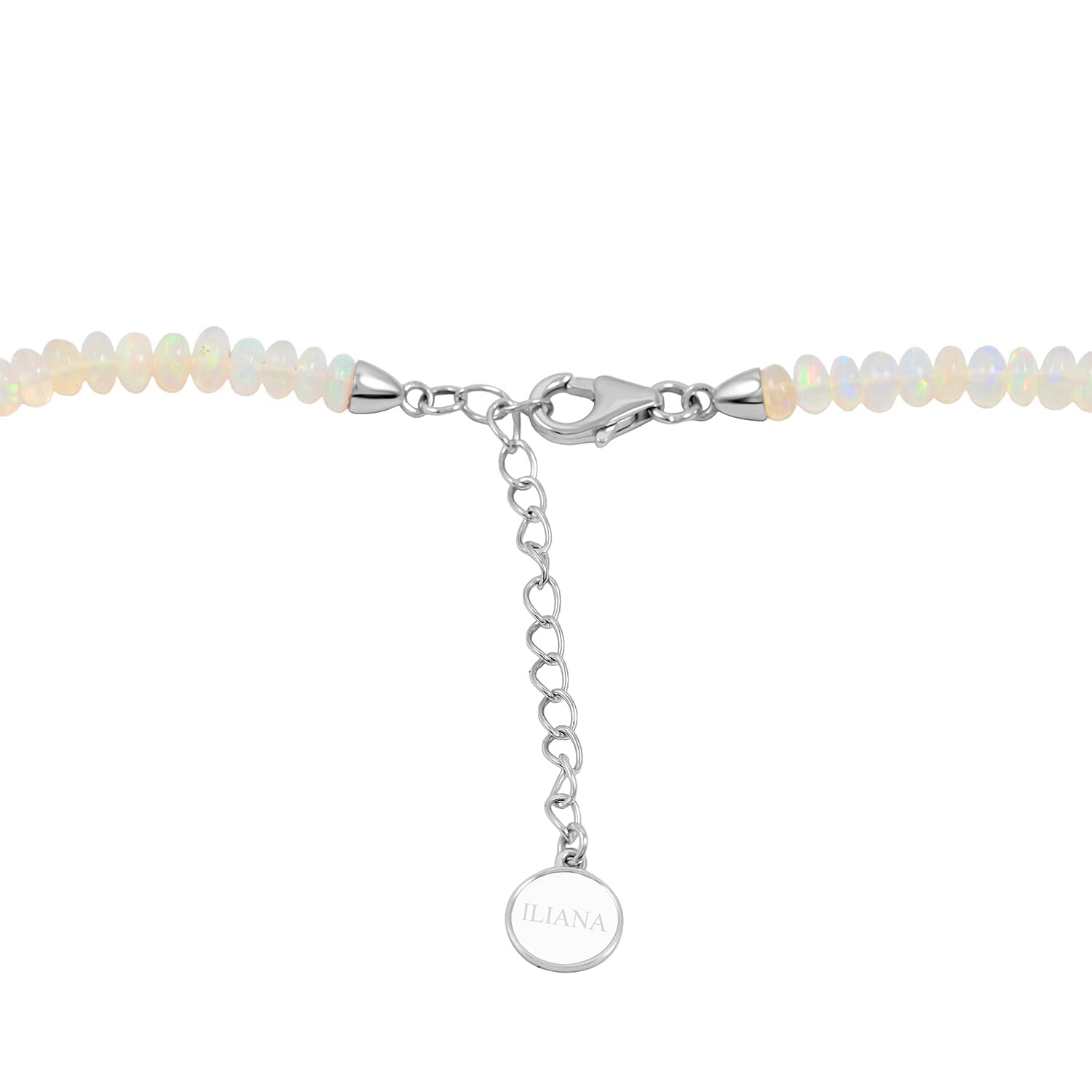 ILIANA Certified and Appraised AAA Welo Opal 62.00 ctw Beaded Necklace in 18K White Gold 18-20 Inches Christmas Gifts - Image 4