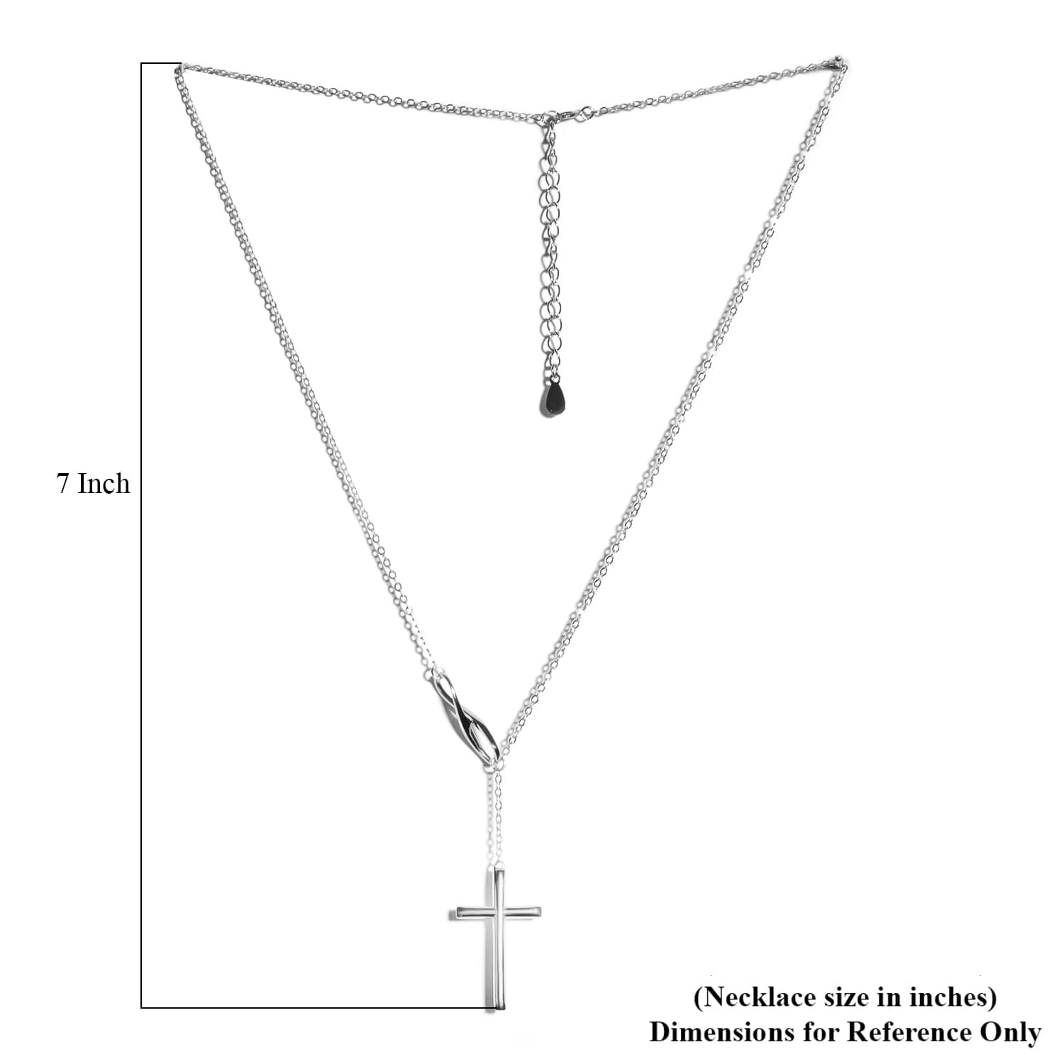 Infinity Cross Lariat Necklace 925 Sterling Silver 18" - Catholic Faith Christian Necklaces Religious Statement Jewelry - Engagement, Wedding, Anniversary - Birthday Christmas Gifts for Womens - Image 4