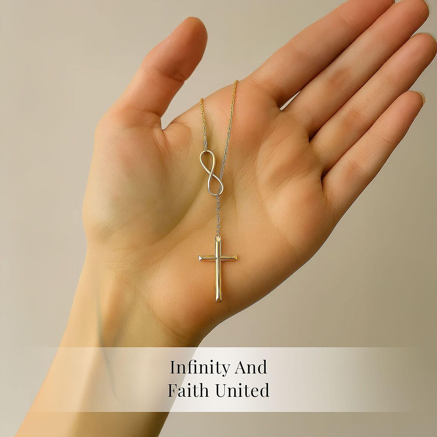 Infinity Cross Lariat Necklace 925 Sterling Silver 18" - Catholic Faith Christian Necklaces Religious Statement Jewelry - Engagement, Wedding, Anniversary - Birthday Christmas Gifts for Womens - Image 5