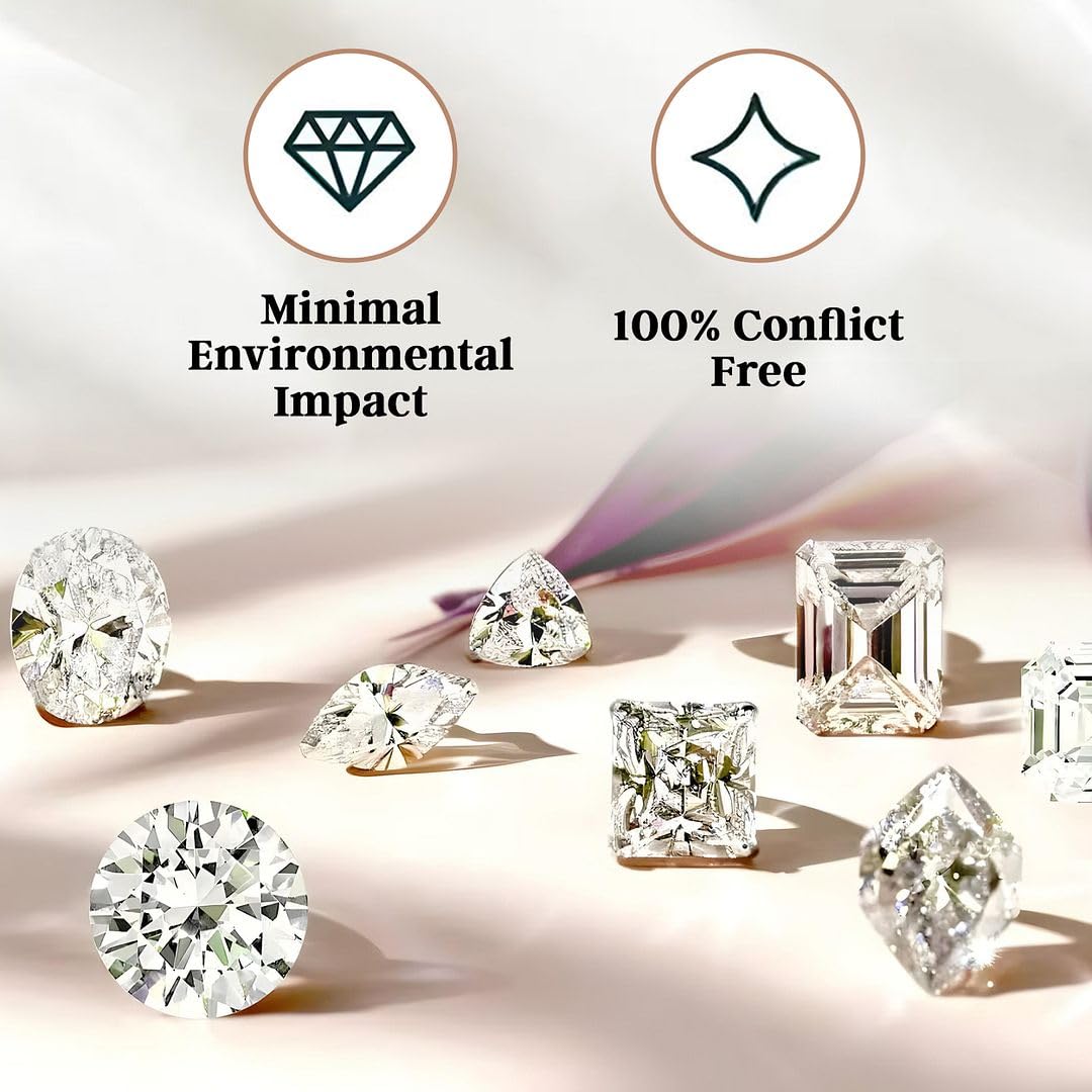 Lab Grown Diamond Earrings for Women in 925 Sterling Silver with Gold/Platinum Plated - Diamond Studs - 0.20 ctw, I2 Clarity Wedding Anniversary Jewelry Birthday Christmas Gifts for Womens - Image 6