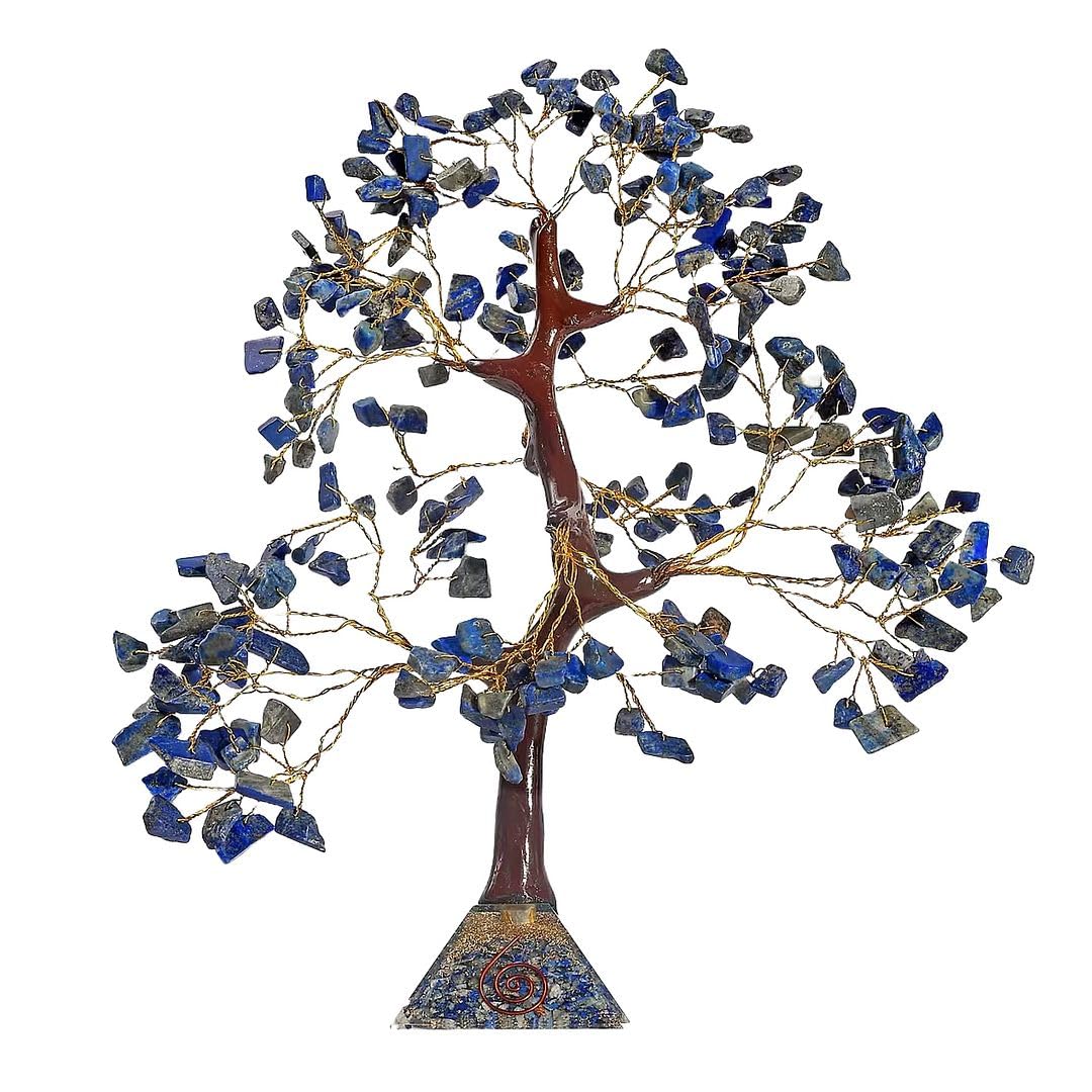 Lapis Lazuli 7 Chakra Tree of Life Birthday Gifts for Women, Home & Office Decor, Crystal Chakra Tree for Money Positivity, Reiki Healing, Spiritual Good Luck Gifts for Mom & Dad