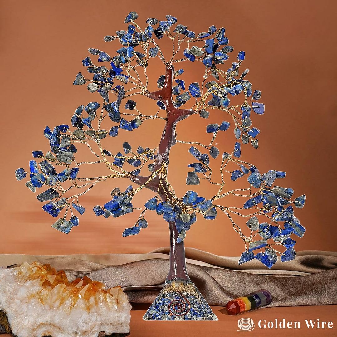 Lapis Lazuli 7 Chakra Tree of Life Birthday Gifts for Women, Home & Office Decor, Crystal Chakra Tree for Money Positivity, Reiki Healing, Spiritual Good Luck Gifts for Mom & Dad - Image 2