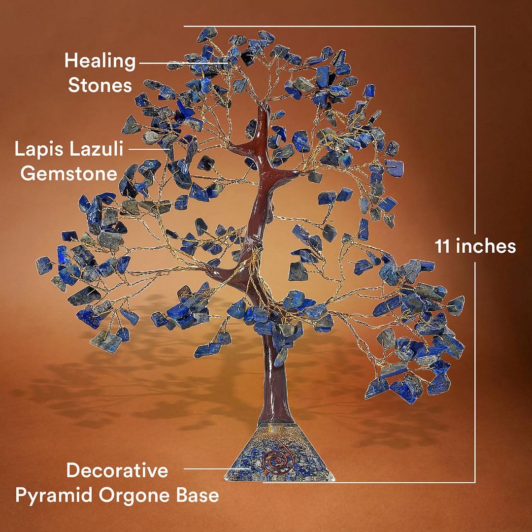 Lapis Lazuli 7 Chakra Tree of Life Birthday Gifts for Women, Home & Office Decor, Crystal Chakra Tree for Money Positivity, Reiki Healing, Spiritual Good Luck Gifts for Mom & Dad - Image 3
