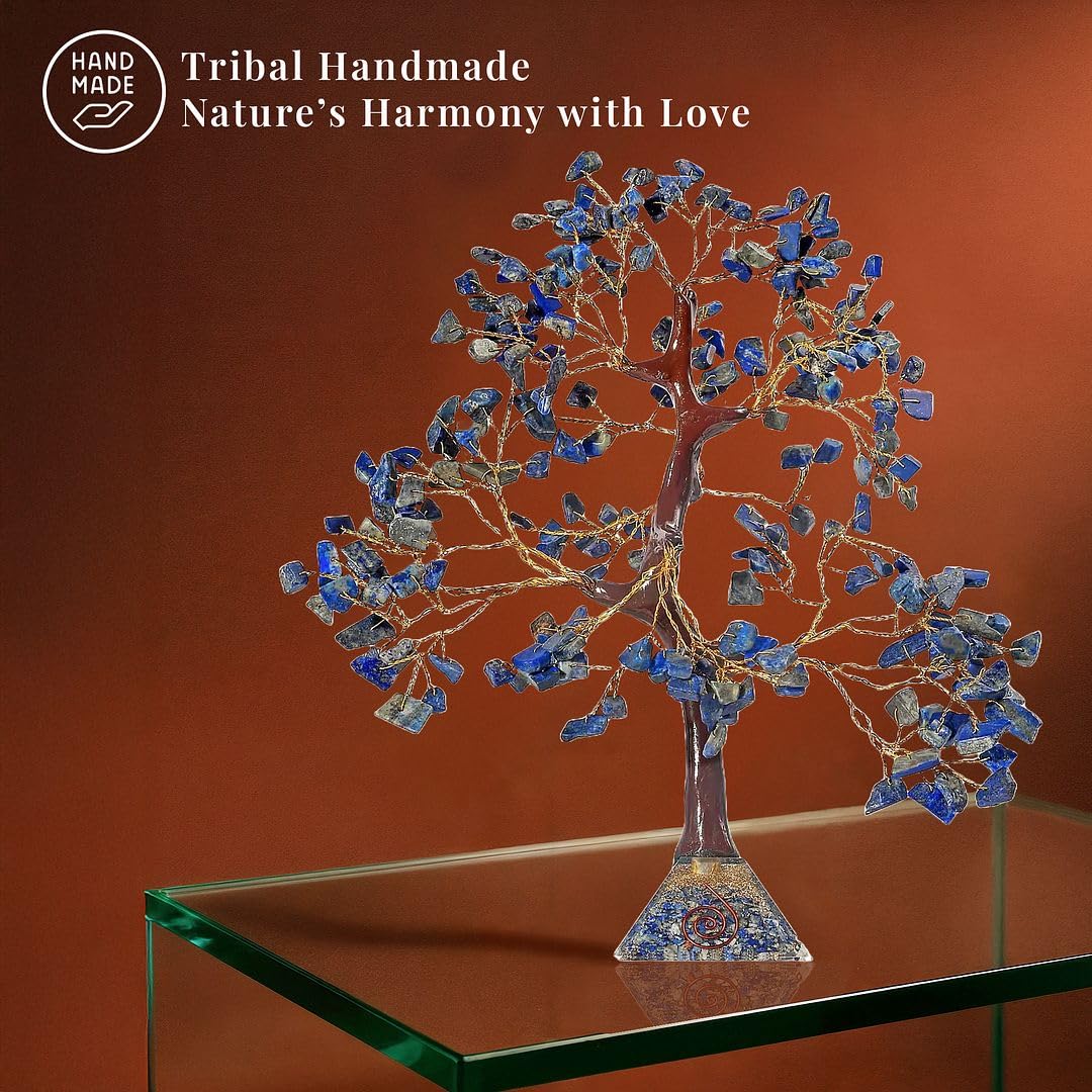 Lapis Lazuli 7 Chakra Tree of Life Birthday Gifts for Women, Home & Office Decor, Crystal Chakra Tree for Money Positivity, Reiki Healing, Spiritual Good Luck Gifts for Mom & Dad - Image 4