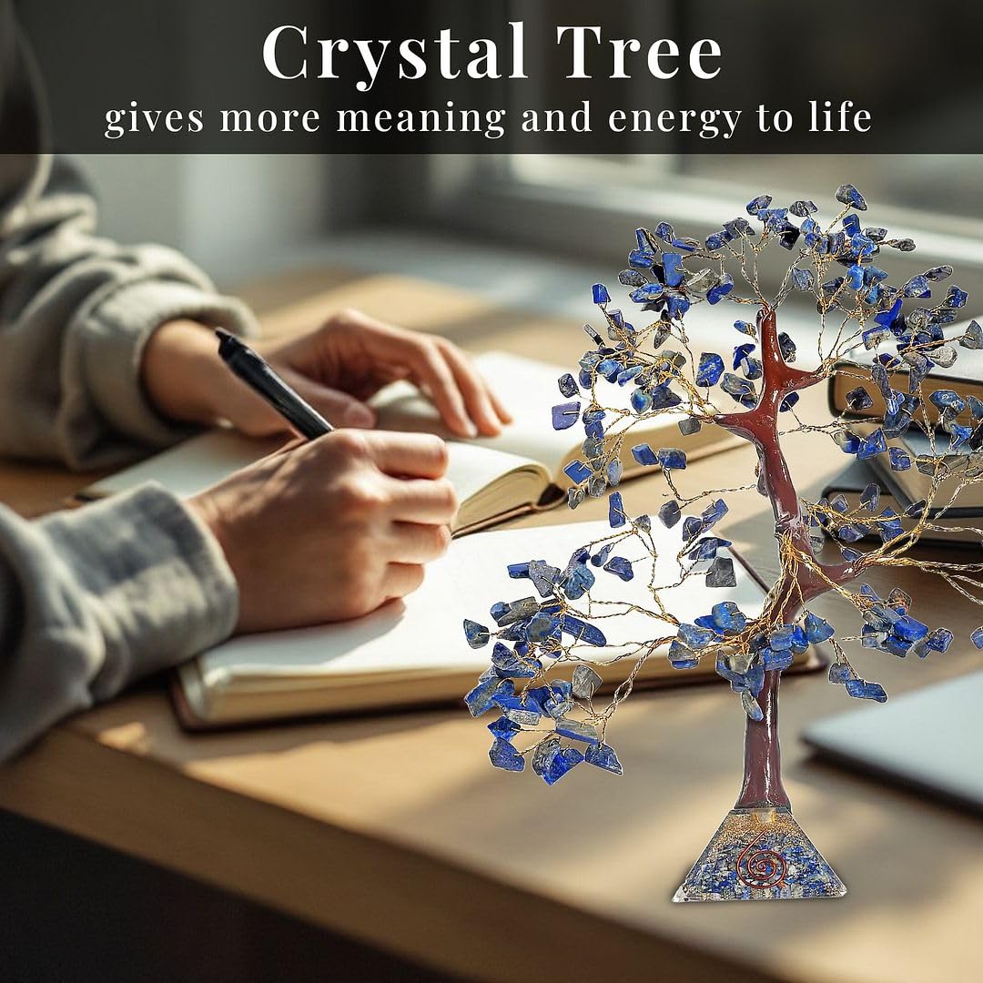 Lapis Lazuli 7 Chakra Tree of Life Birthday Gifts for Women, Home & Office Decor, Crystal Chakra Tree for Money Positivity, Reiki Healing, Spiritual Good Luck Gifts for Mom & Dad - Image 6