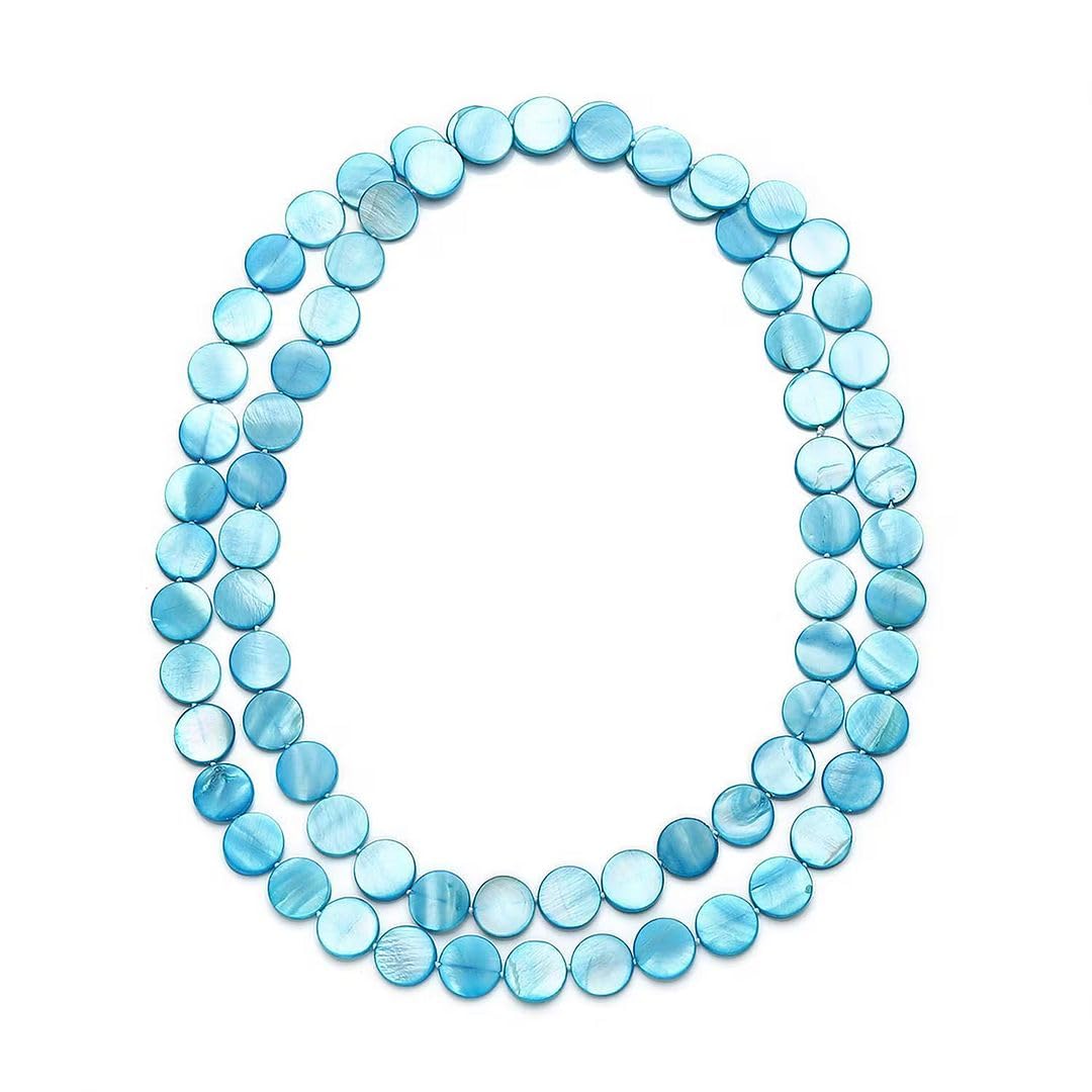 Long Beaded Necklaces for Women - Boho Necklaces for Women Chunky Western Shell- Colorful Beads Beachy Summer Costume Jewelry - Engagement 46 Inches Anniversary Birthday Christmas Gifts for Women
