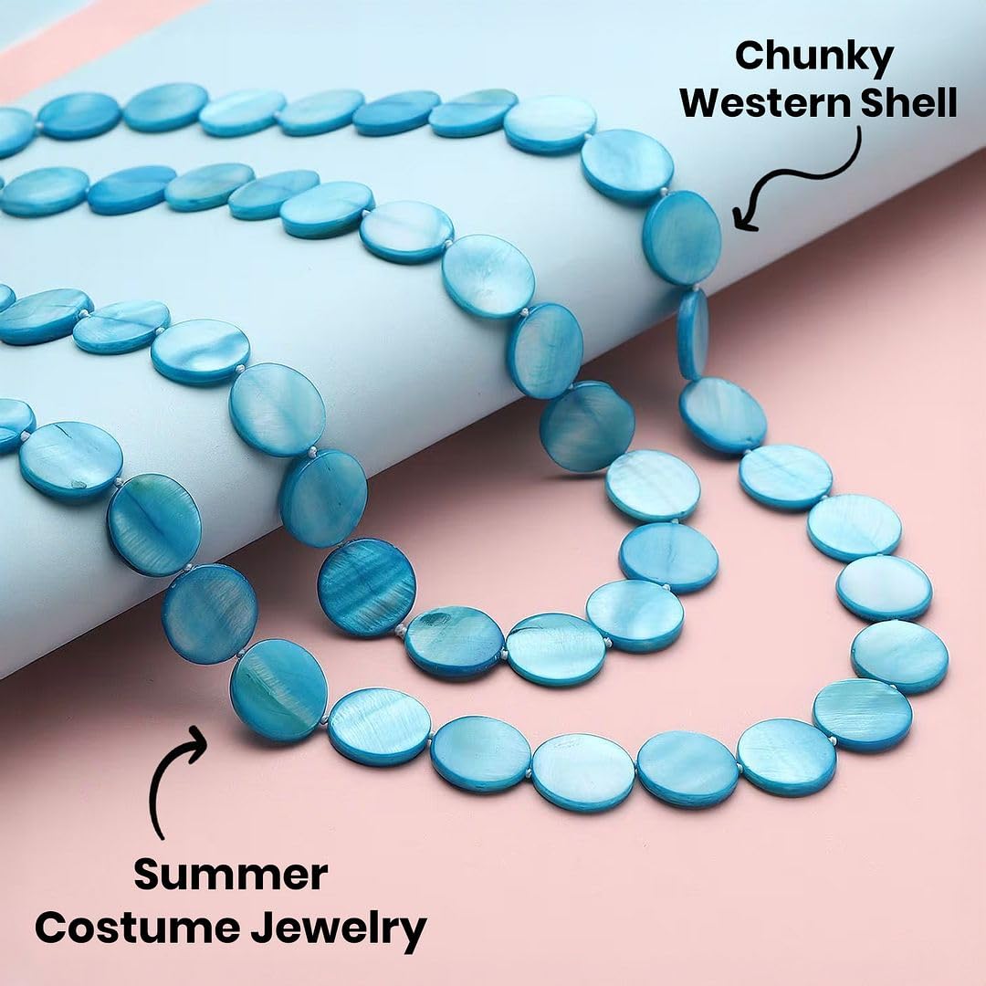 Long Beaded Necklaces for Women - Boho Necklaces for Women Chunky Western Shell- Colorful Beads Beachy Summer Costume Jewelry - Engagement 46 Inches Anniversary Birthday Christmas Gifts for Women - Image 5