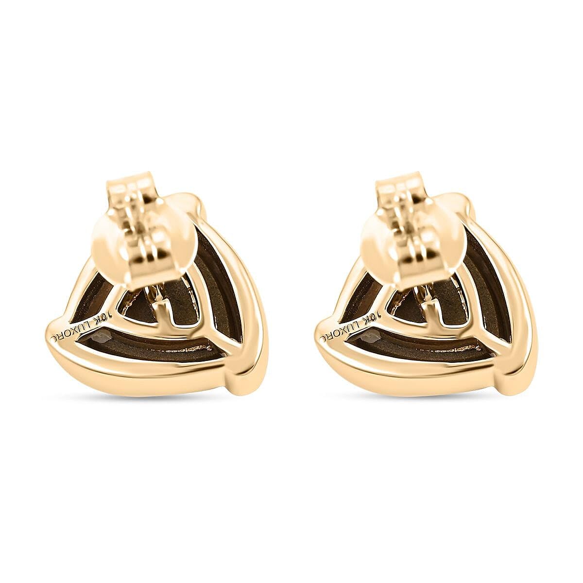 LUXORO AAA Ammolite White Diamond Round 10K Yellow Gold Stud Solitaire Earrings for Women Jewelry G-H Color I3 Clarity Birthday Christmas Gifts - Image 3