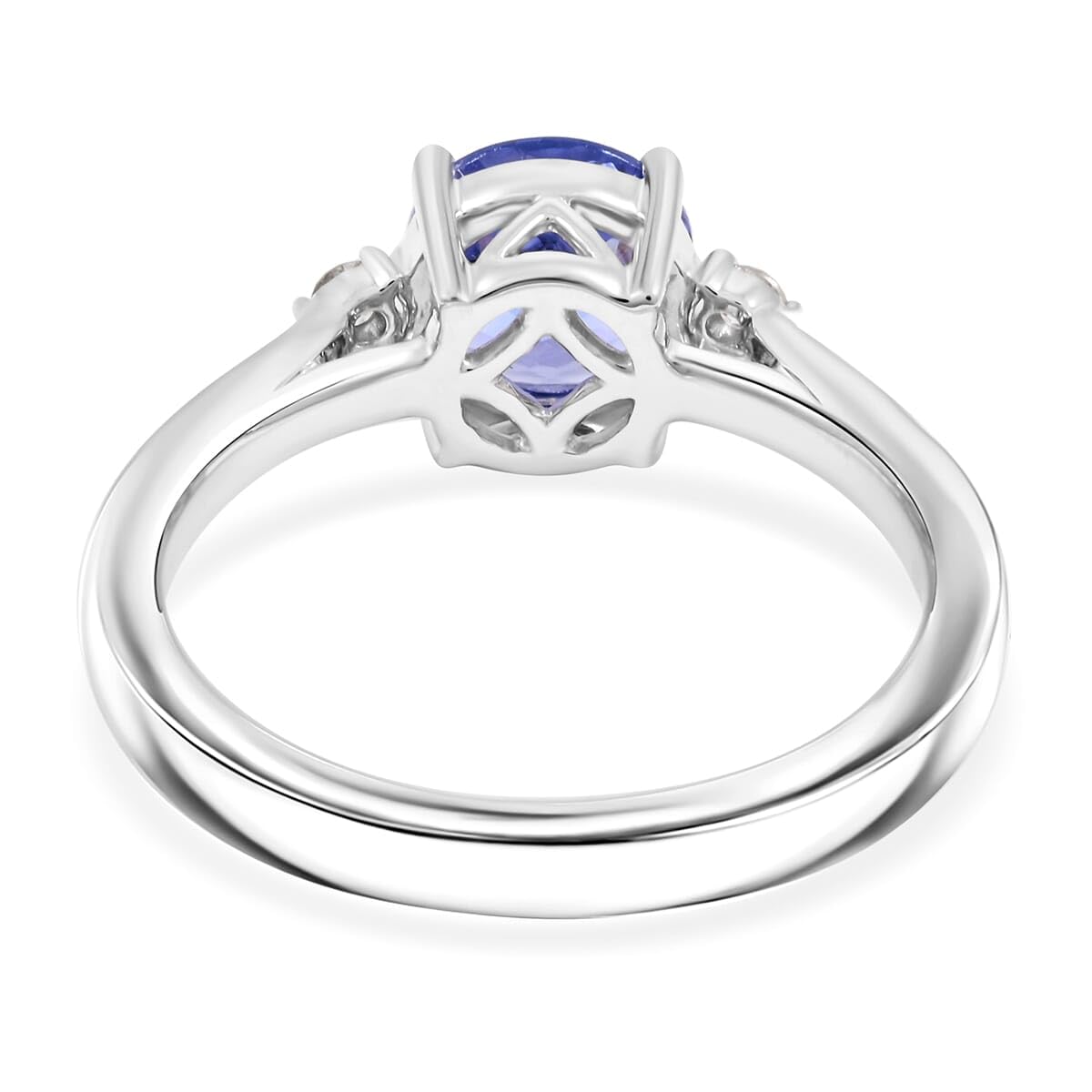 LUXORO AAA Blue Tanzanite White Diamond Round 10K White Gold Ring for Women Jewelry Birthday Gifts Size 7 Ct 1.32 - Image 5