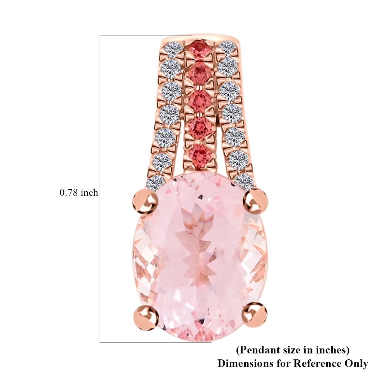 LUXORO AAA Pink Morganite Multi Gemstone Oval 10K Rose Gold Bridal Anniversary Pendant for Women Jewelry Birthday Christmas Gifts Ct 2.27 G-H Color I2 Clarity - Image 5