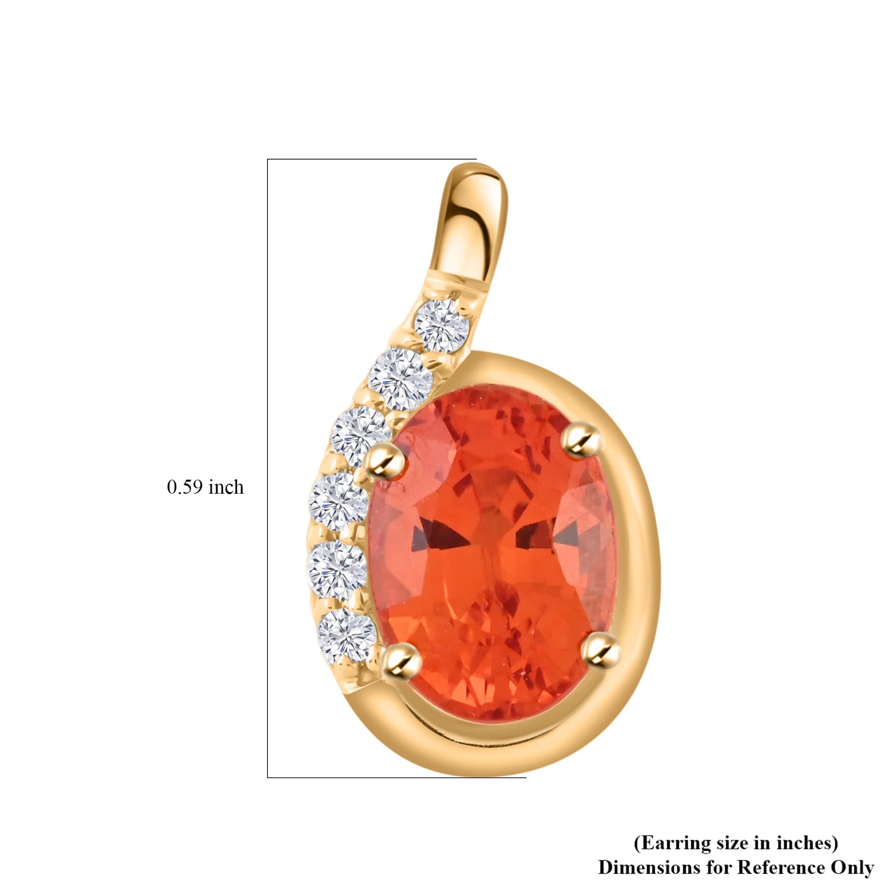 LUXORO AAA Red Sapphire White Diamond Oval 10K Yellow Gold Stud Solitaire Earrings for Women Jewelry Birthday Christmas Gifts Ct 1.87 G-H Color I3 Clarity - Image 5