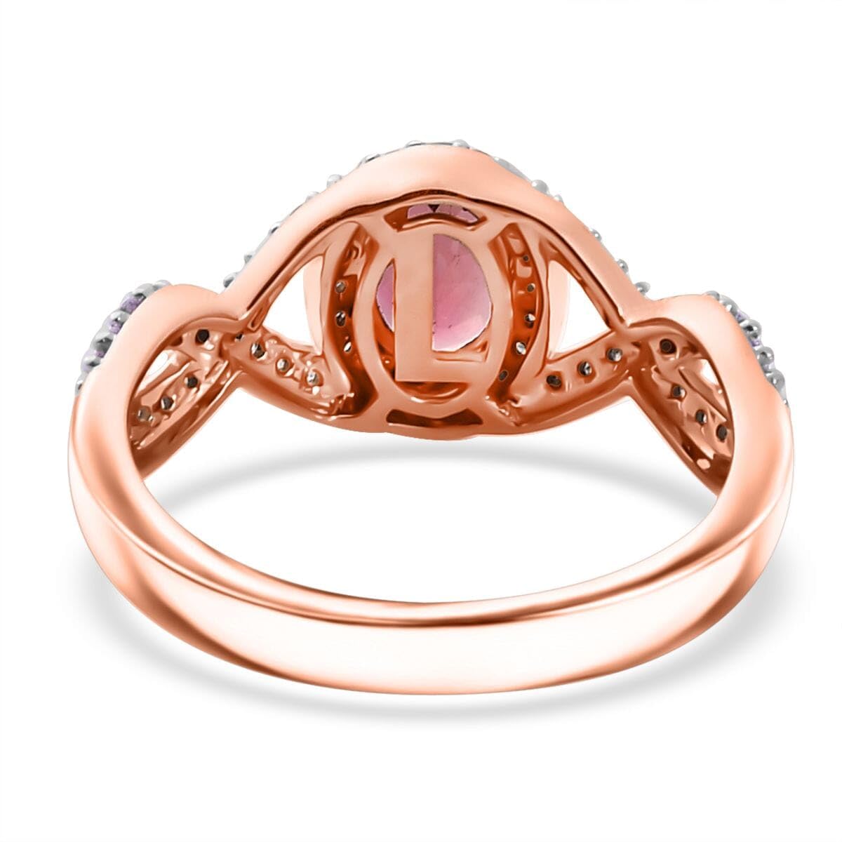 LUXORO AAA Tourmaline White Diamond 10K Rose Gold Halo Ring for Women Jewelry Ct 0.99 G-H Color I3 Clarity Birthday Christmas Gifts - Image 5