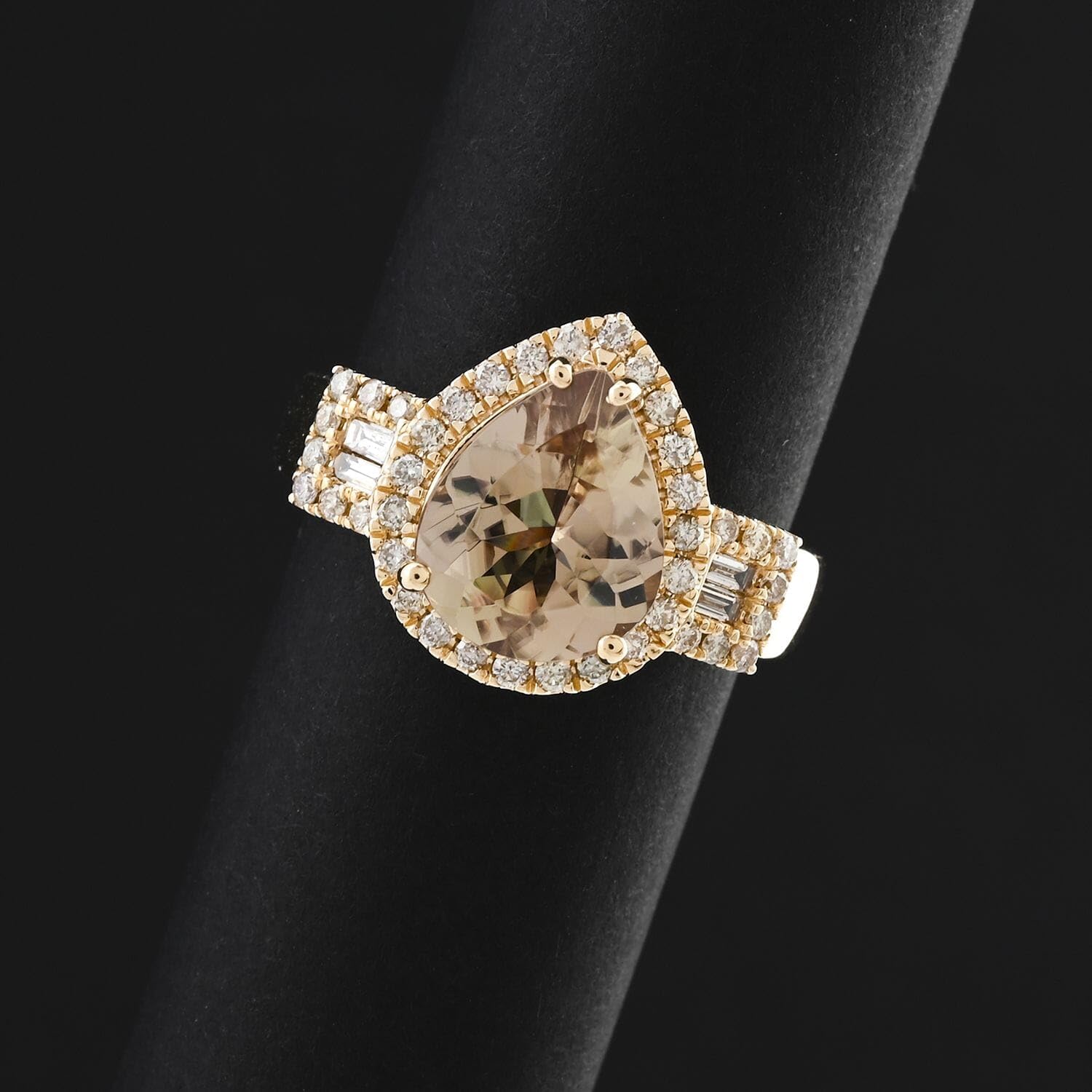 LUXORO AAA Turkizite White Diamond 14K Yellow Gold Halo Ring for Women Jewelry Ct 2.66 G-H Color I3 Clarity Birthday Christmas Gifts - Image 2