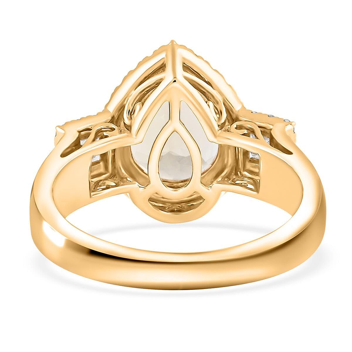 LUXORO AAA Turkizite White Diamond 14K Yellow Gold Halo Ring for Women Jewelry Ct 2.66 G-H Color I3 Clarity Birthday Christmas Gifts - Image 5
