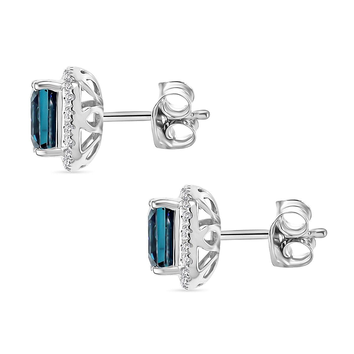 Luxuriant AAA Lab Grown Alexandrite and E-F VS Lab Grown Diamond 4.28 ctw Earrings in 10K White Gold Christmas Gifts - Image 2