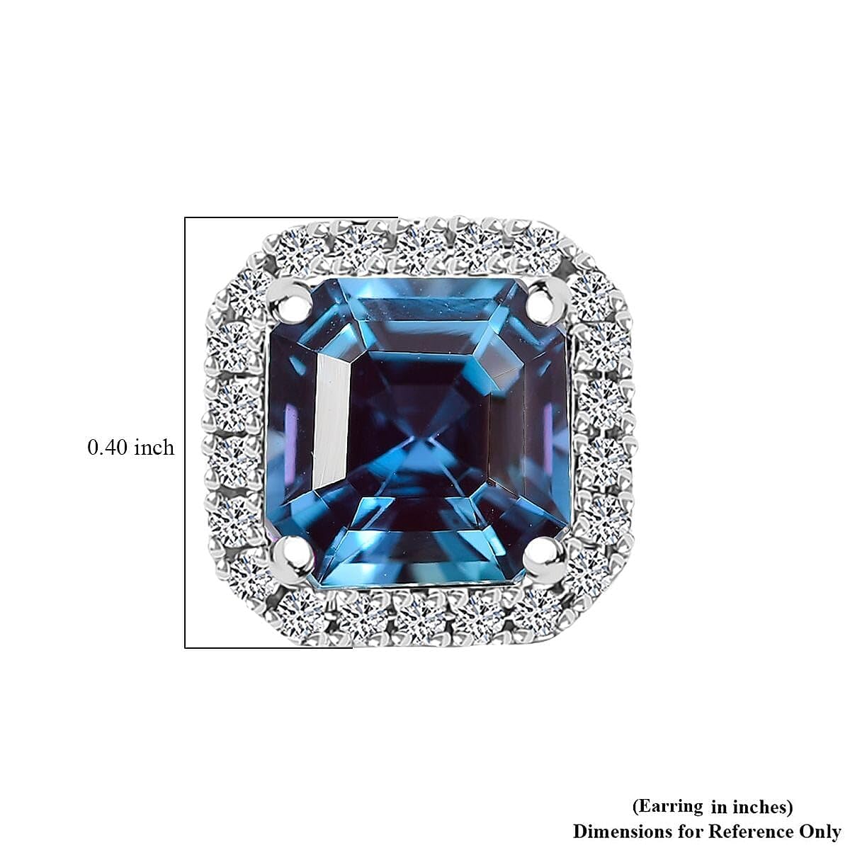 Luxuriant AAA Lab Grown Alexandrite and E-F VS Lab Grown Diamond 4.28 ctw Earrings in 10K White Gold Christmas Gifts - Image 3