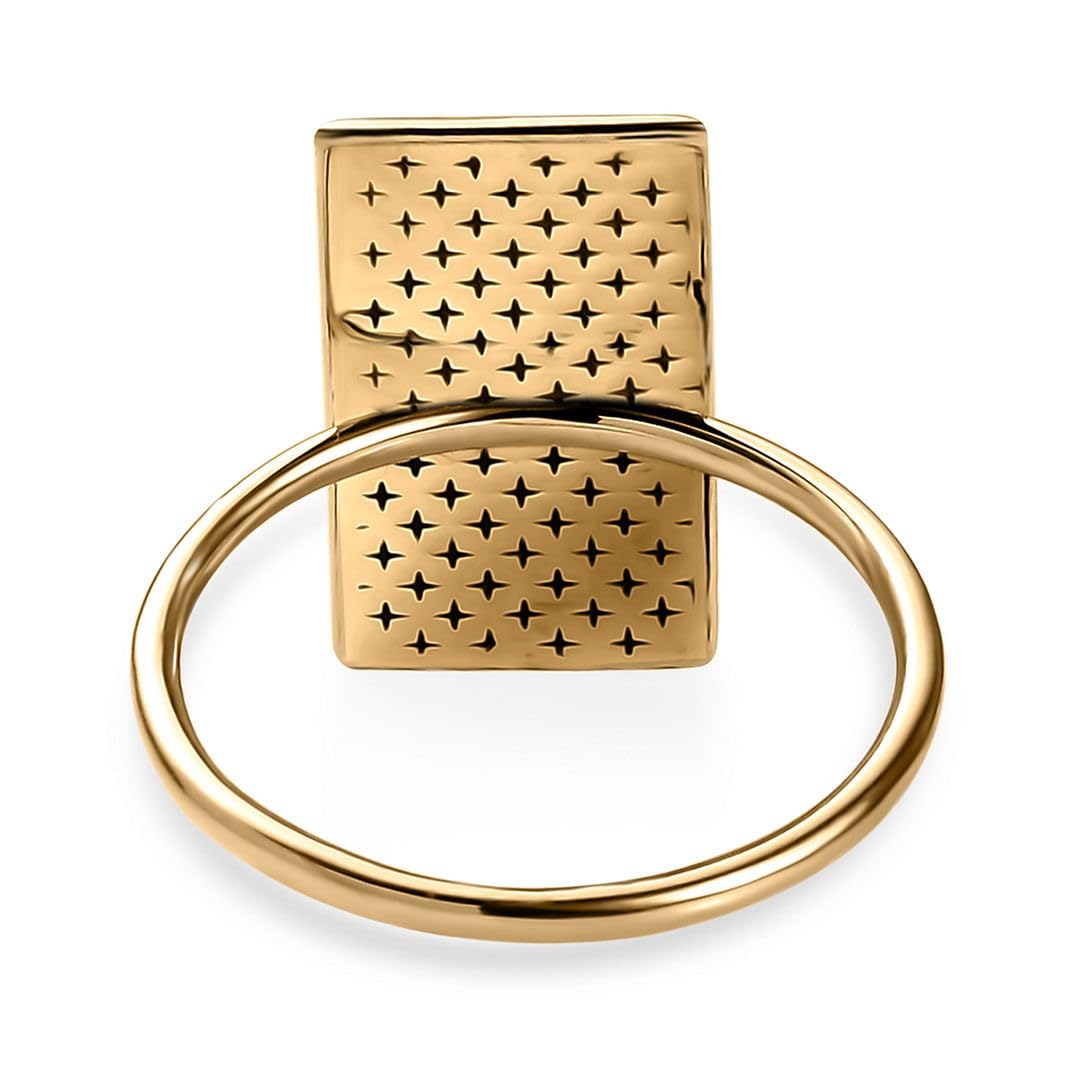 LUXURO 10K Yellow Gold Bar Ring - Solid Gold Rings for Women - Wedding Gold Jewelry Birthday Gifts for Women 1.75 Grams - Image 4