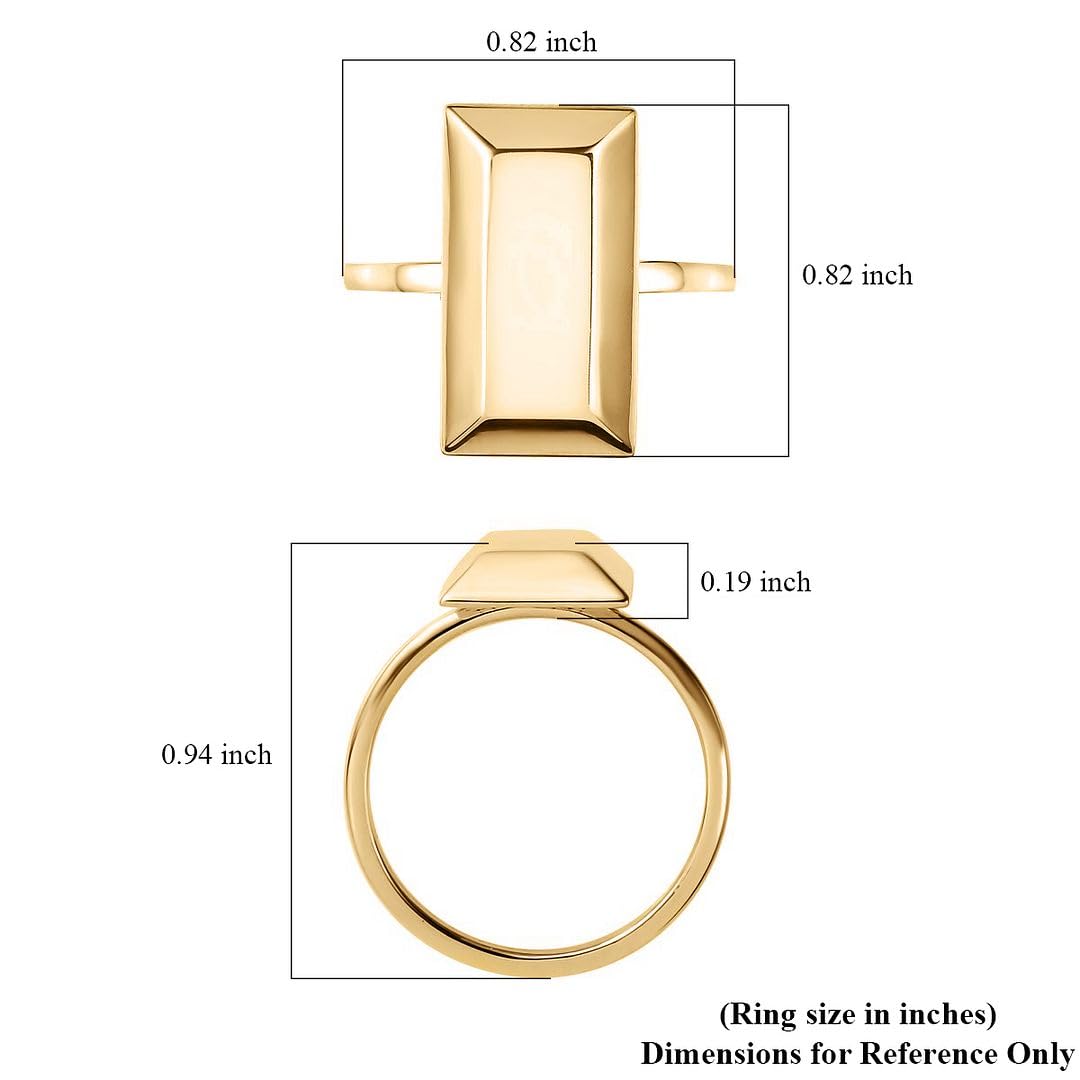 LUXURO 10K Yellow Gold Bar Ring - Solid Gold Rings for Women - Wedding Gold Jewelry Birthday Gifts for Women 1.75 Grams - Image 6