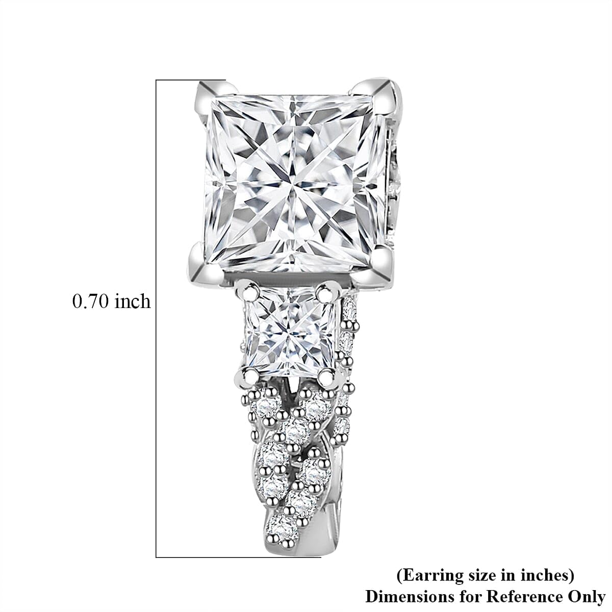 Moissanite 925 Sterling Silver Rhodium Plated J- Hoops Hoop Earrings for Women Jewelry Birthday Christmas Gifts Ct 2.54 - Image 5