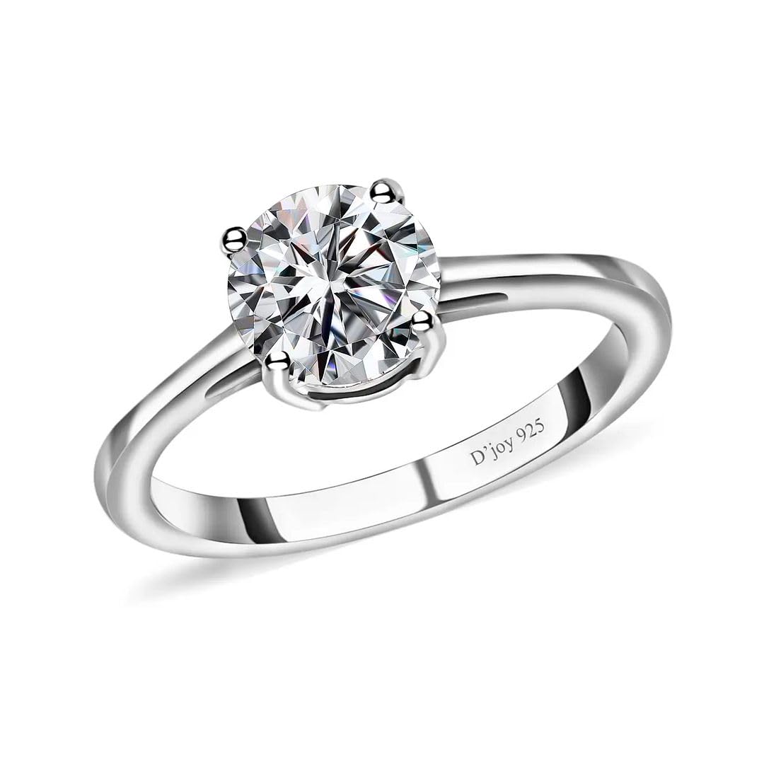 Moissanite Engagement Ring Moissanite Rings for Women 925 Sterling Silver Promise Rings for Her Gold/Platinum Plated Wedding Band Jewelry - 1 ctw Birthday Christmas Gifts for Women