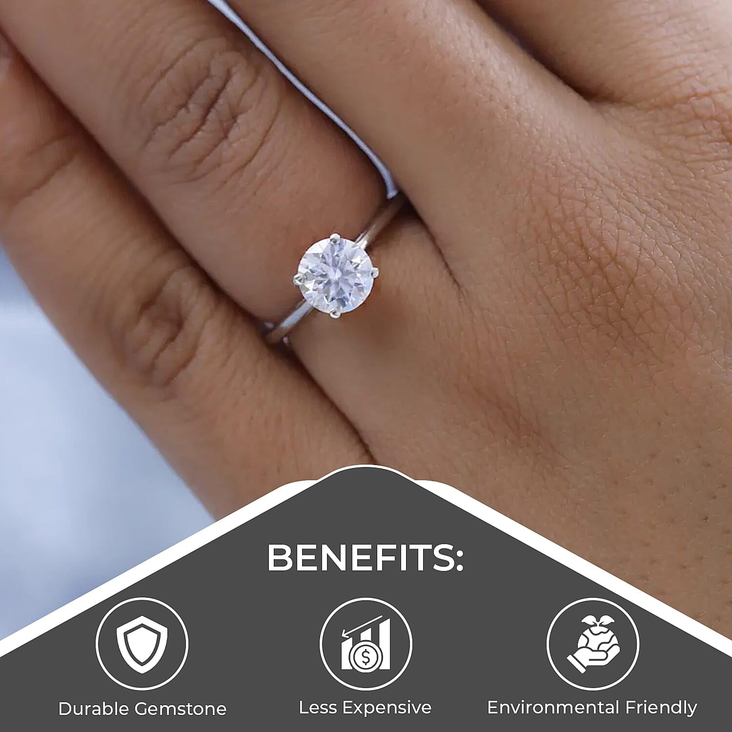 Moissanite Engagement Ring Moissanite Rings for Women 925 Sterling Silver Promise Rings for Her Gold/Platinum Plated Wedding Band Jewelry - 1 ctw Birthday Christmas Gifts for Women - Image 3