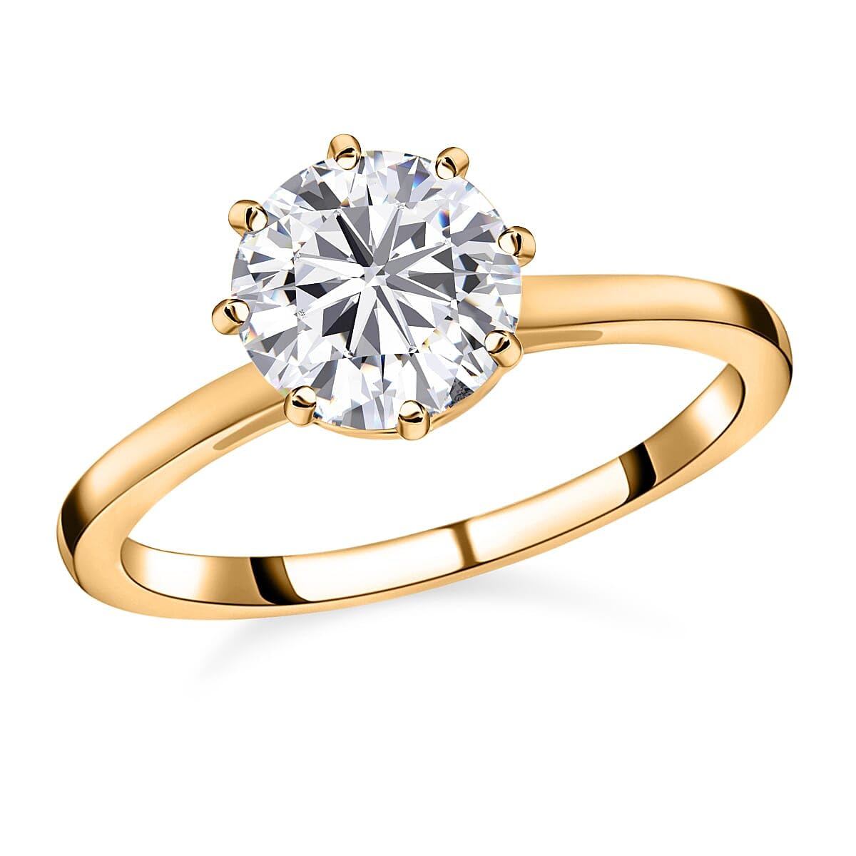 Moissanite Round 925 Sterling Silver Platinum Plated Solitaire Ring for Women Jewelry Birthday Gifts for Women Size 10 Ct 1.92 Engagement Anniversary Wedding Promise Birthday Gifts