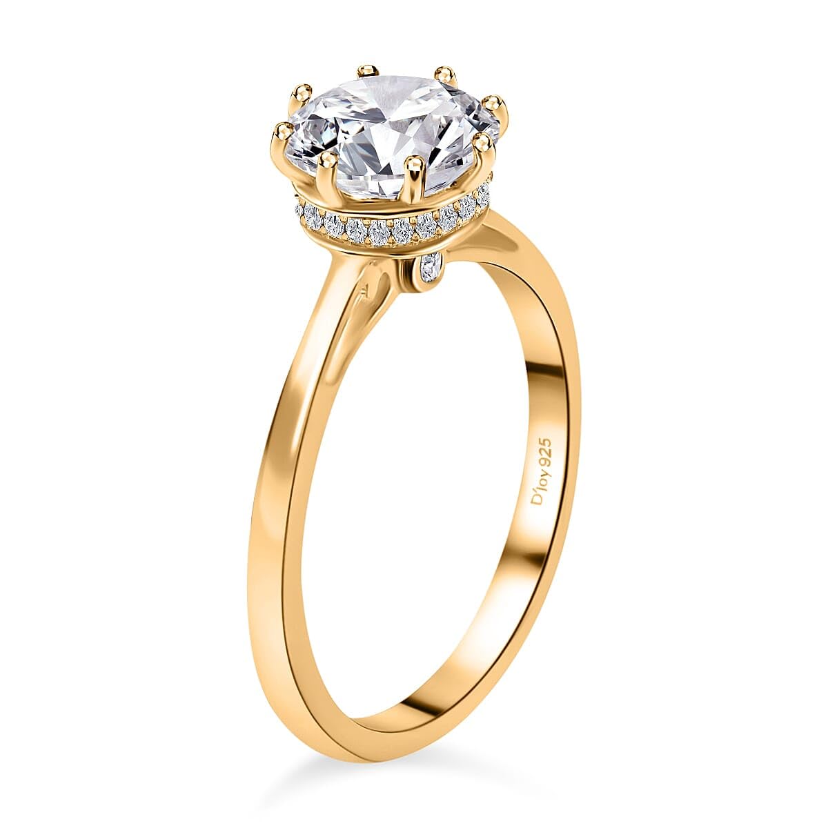 Moissanite Round 925 Sterling Silver Platinum Plated Solitaire Ring for Women Jewelry Birthday Gifts for Women Size 10 Ct 1.92 Engagement Anniversary Wedding Promise Birthday Gifts - Image 3