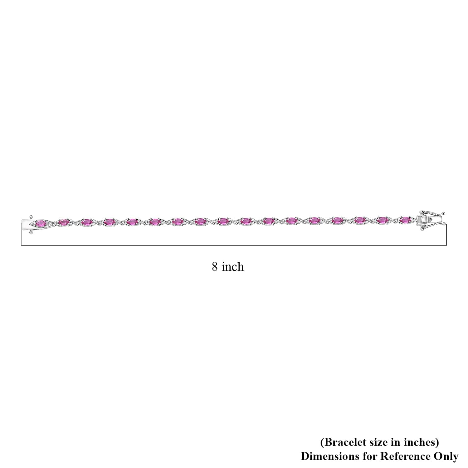 Pink Sapphire Moissanite 925 Sterling Silver Rhodium Plated Bracelet for Women Jewelry Birthday Christmas Gifts - Image 5