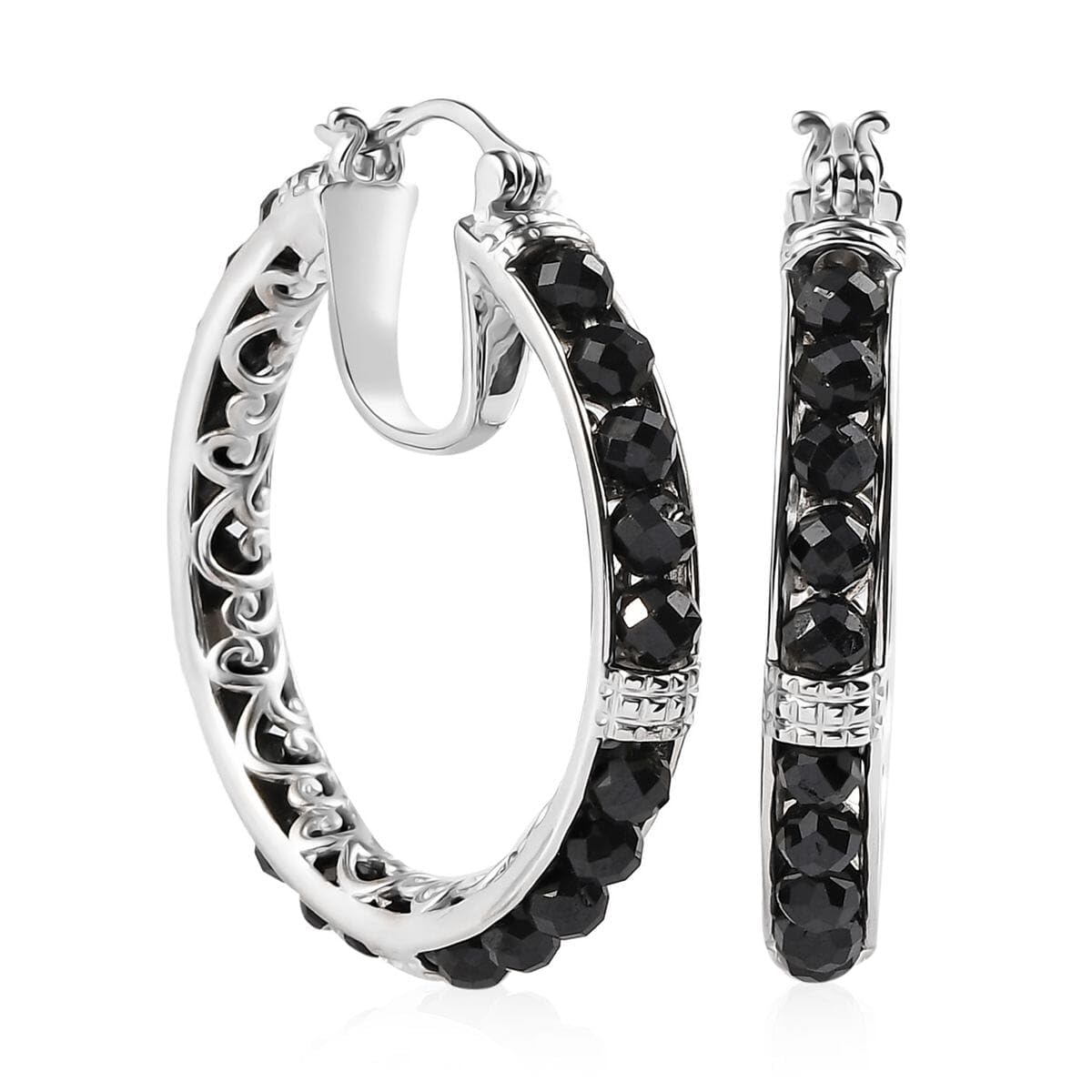 Platinum Peridot Inside Out Hoop Earrings for Women Jewelry Christmas Gifts for Women