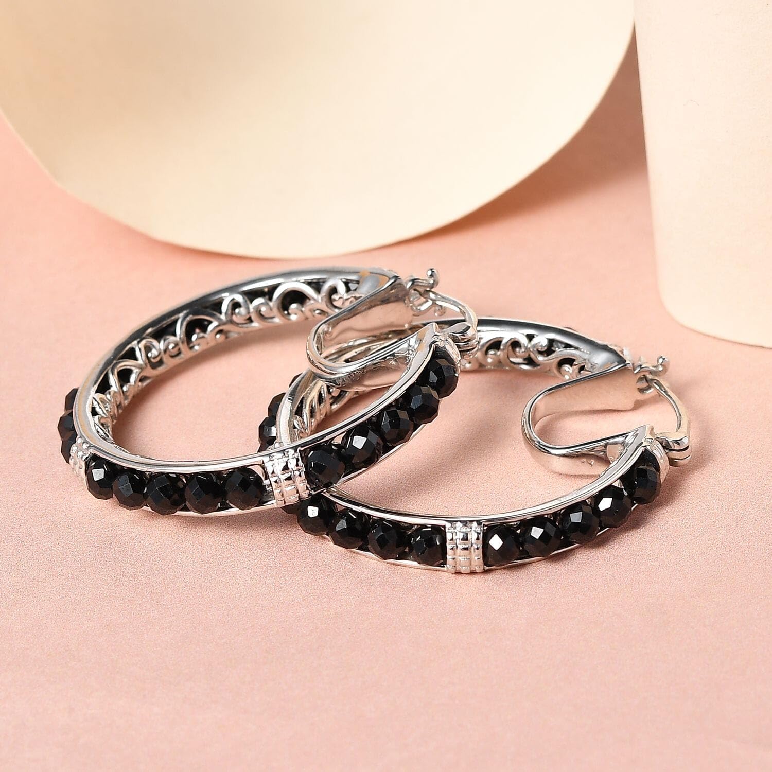 Platinum Peridot Inside Out Hoop Earrings for Women Jewelry Christmas Gifts for Women - Image 2