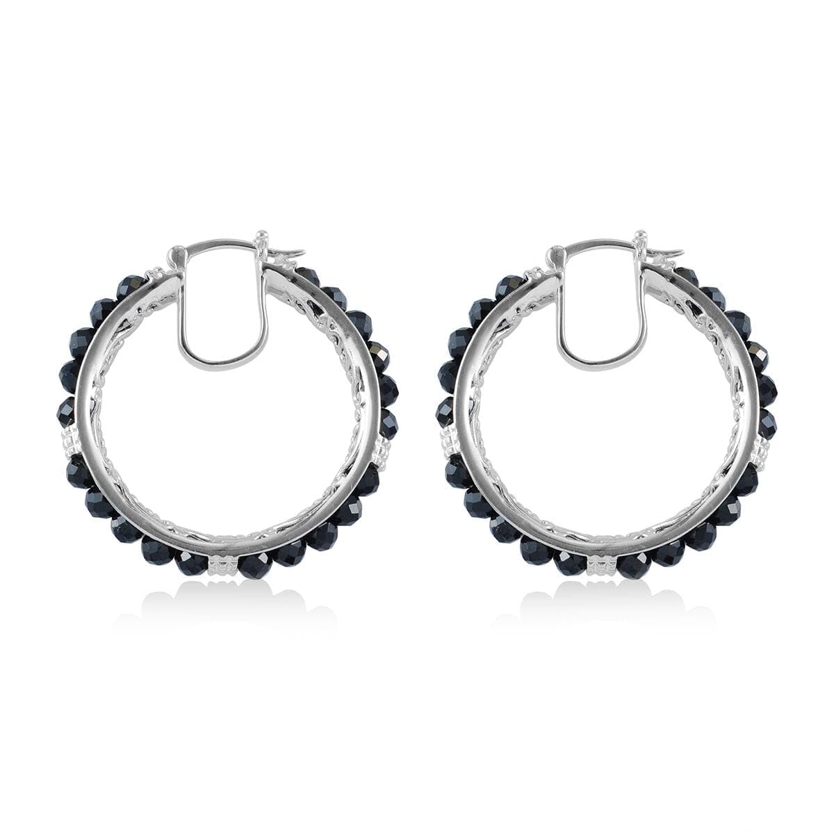 Platinum Peridot Inside Out Hoop Earrings for Women Jewelry Christmas Gifts for Women - Image 4