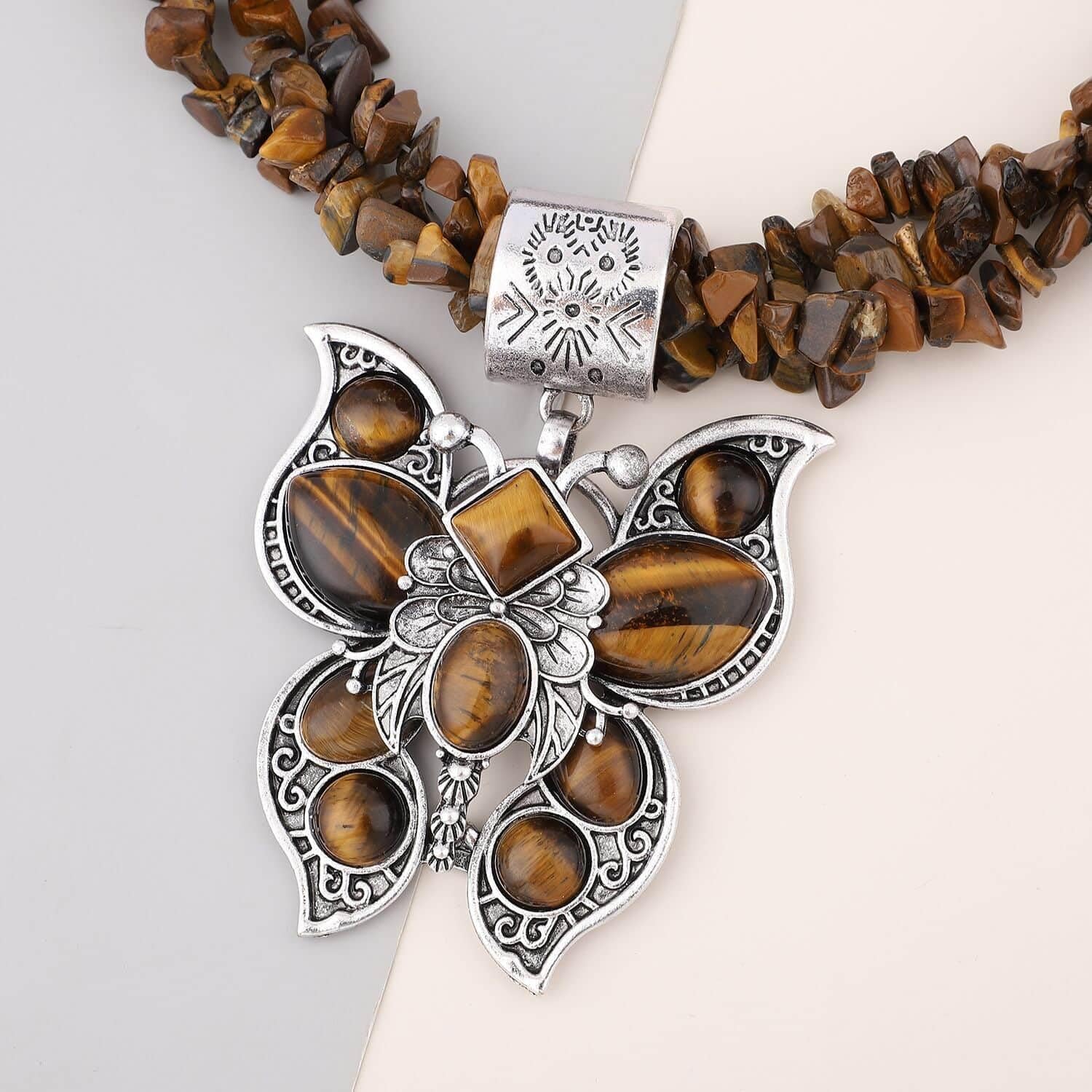 Platinum Plated Beaded Necklace Pendant for Delicate for Women Jewelry Size 18 Inches - Statement Beads Necklaces Jewelry Engagement Her Wedding Anniversary Jewelry - Birthday Gifts for Womens - Image 2