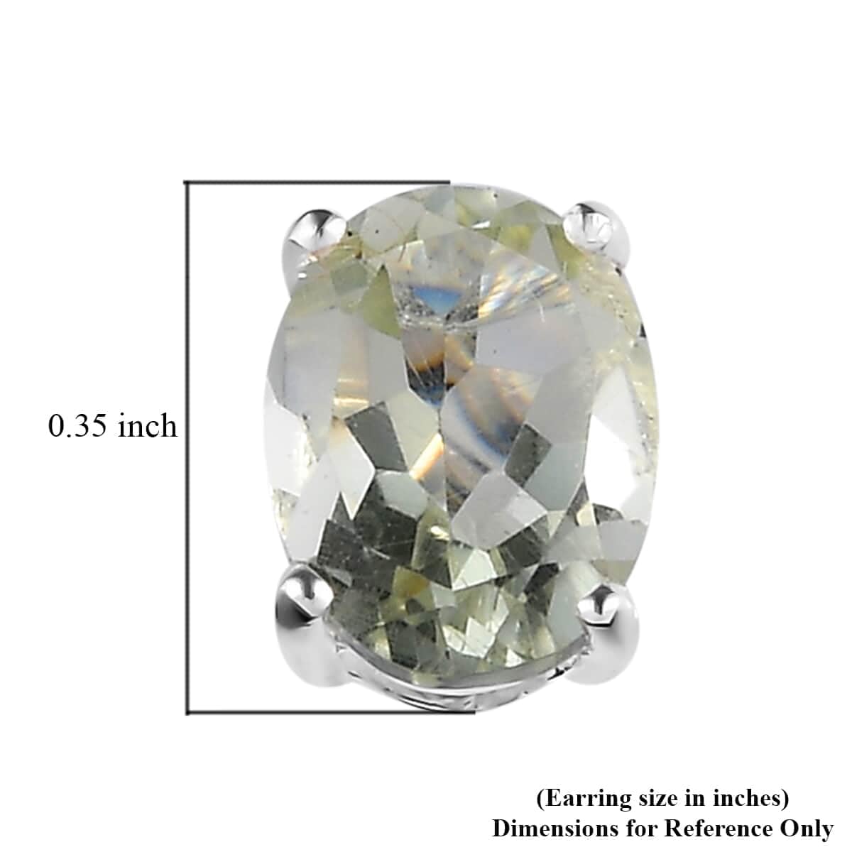 Prasiolite Solitaire Stud Earrings for Women in 925 Sterling Silver with Platinum Plating Cute Fashion Prasiolite Jewelry Birthday Christmas Gifts for Women - Image 5