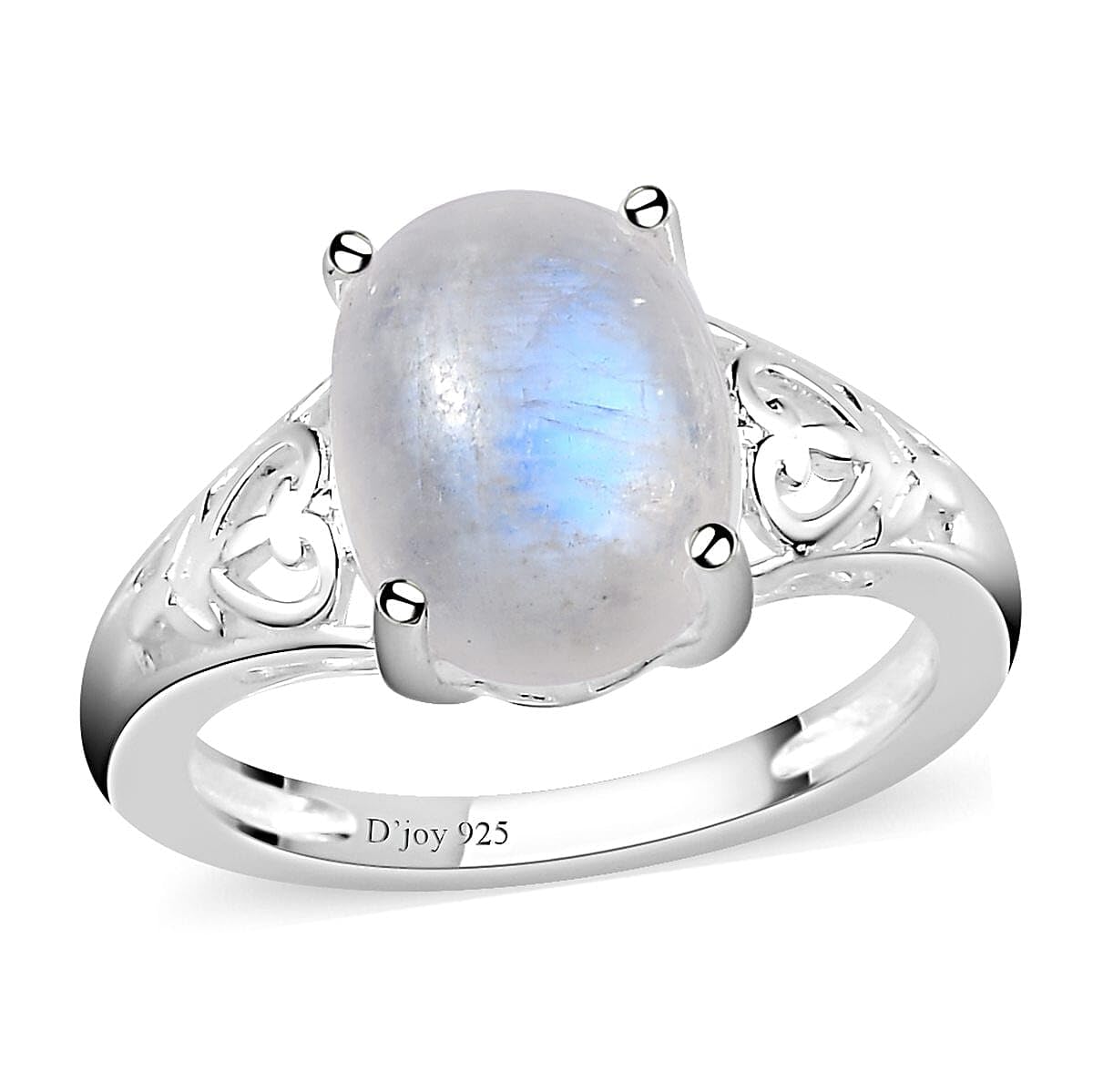 Rainbow Moonstone Rings for Women in 925 Sterling Silver - Cute Womens Daughter Mom Her Fashion Statement Jewelry - Engagement, Wedding, Anniversary Jewelry - Birthday Christmas Gifts for Womens