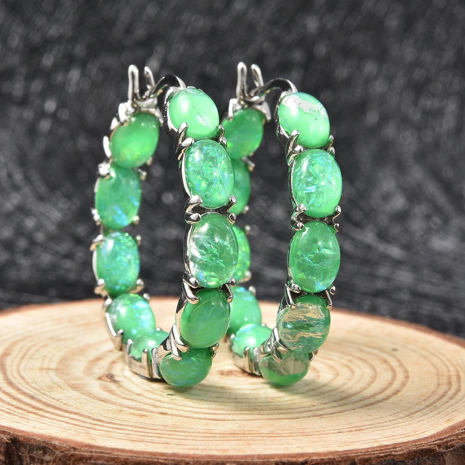 Resin Inside Out Hoop Earrings for Women Jewelry Crystal Stainless Steel Birthday Christmas Gifts for Women - Image 2