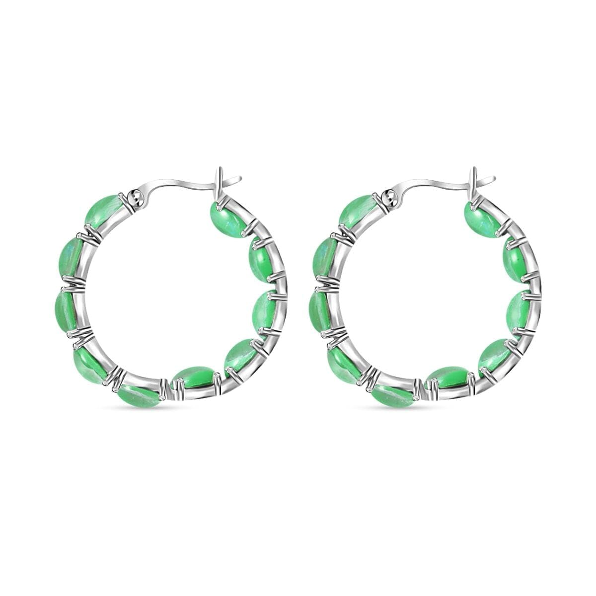 Resin Inside Out Hoop Earrings for Women Jewelry Crystal Stainless Steel Birthday Christmas Gifts for Women - Image 4