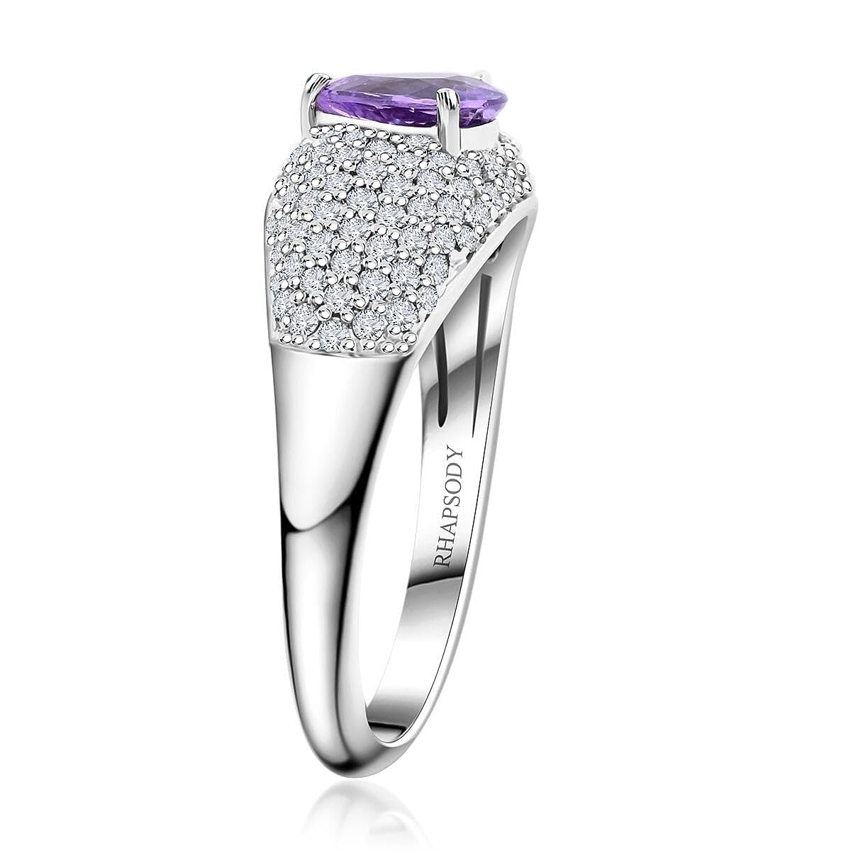 RHAPSODY AAAA Purple Sapphire White Diamond 950 Platinum Ring for Women Jewelry Ct 1.12 E-F Color VS Clarity Birthday Christmas Gifts - Image 4