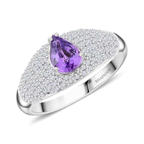 RHAPSODY AAAA Purple Sapphire White Diamond 950 Platinum Ring for Women Jewelry Ct 1.12 E-F Color VS Clarity Birthday Christmas Gifts - Image 6
