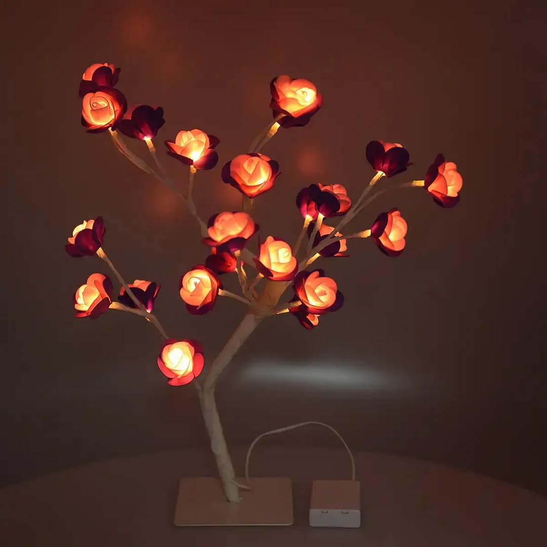 Rose Lamp Purple Flower Lamp Multi Headed Rose Tree Table Desk Birthday Home Decor Birthday