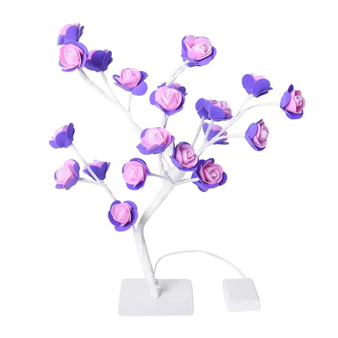 Rose Lamp Purple Flower Lamp Multi Headed Rose Tree Table Desk Birthday Home Decor Birthday - Image 2