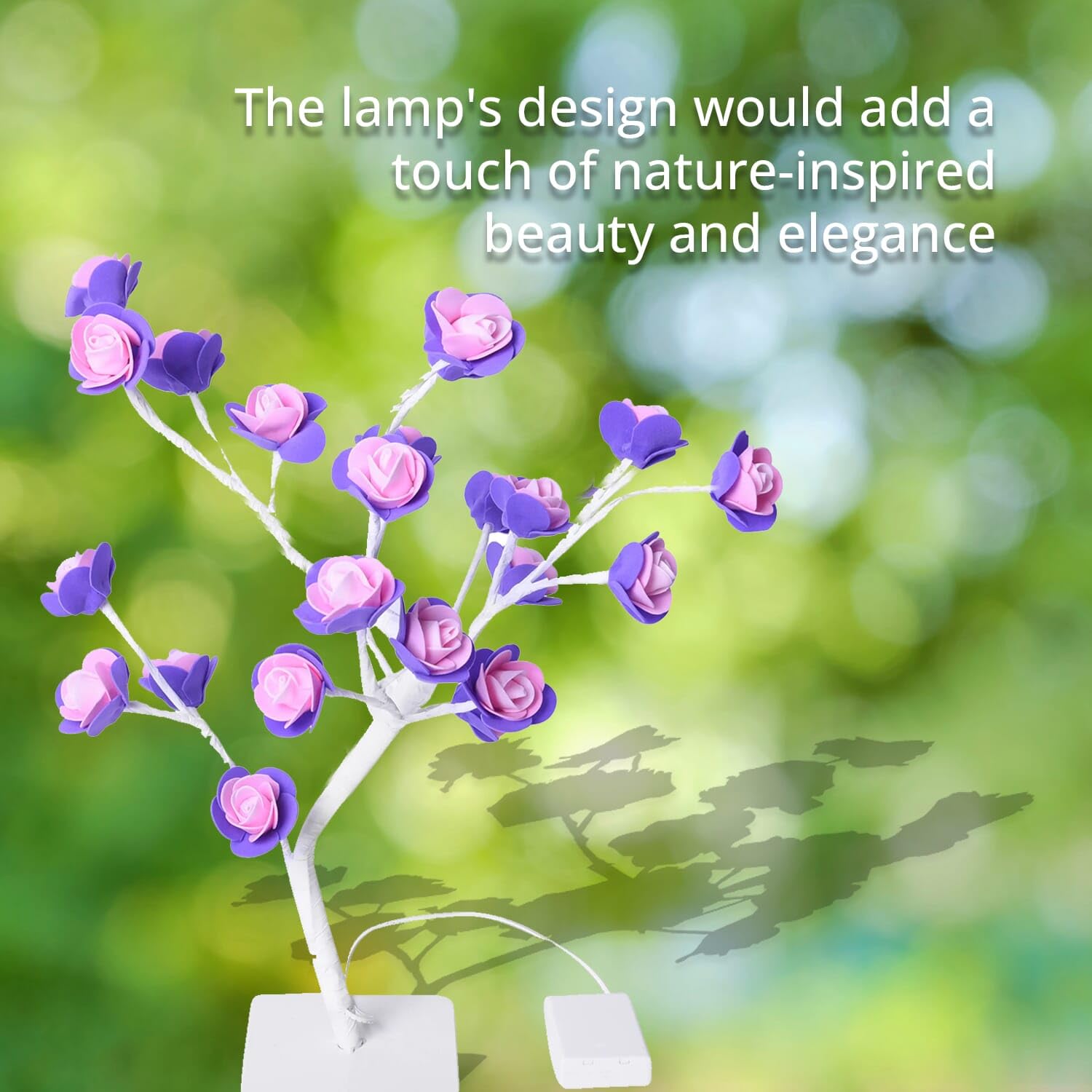Rose Lamp Purple Flower Lamp Multi Headed Rose Tree Table Desk Birthday Home Decor Birthday - Image 5