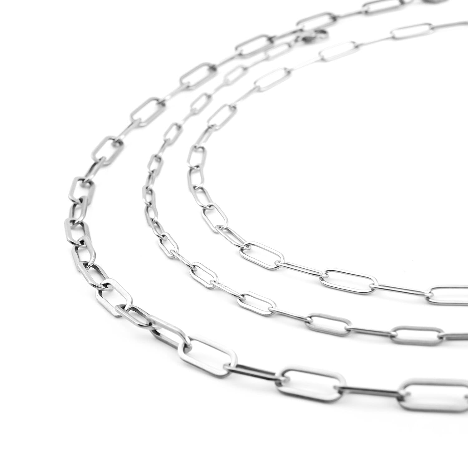 Set of 3 Paperclip Chain Layered Necklace for Women in Ion Plated Yellow Gold Cute Statement Shine Stainless Steel 16, 20 and 24" for Women Engagement Wedding Anniversar Birthday Christmas Gifts - Image 3